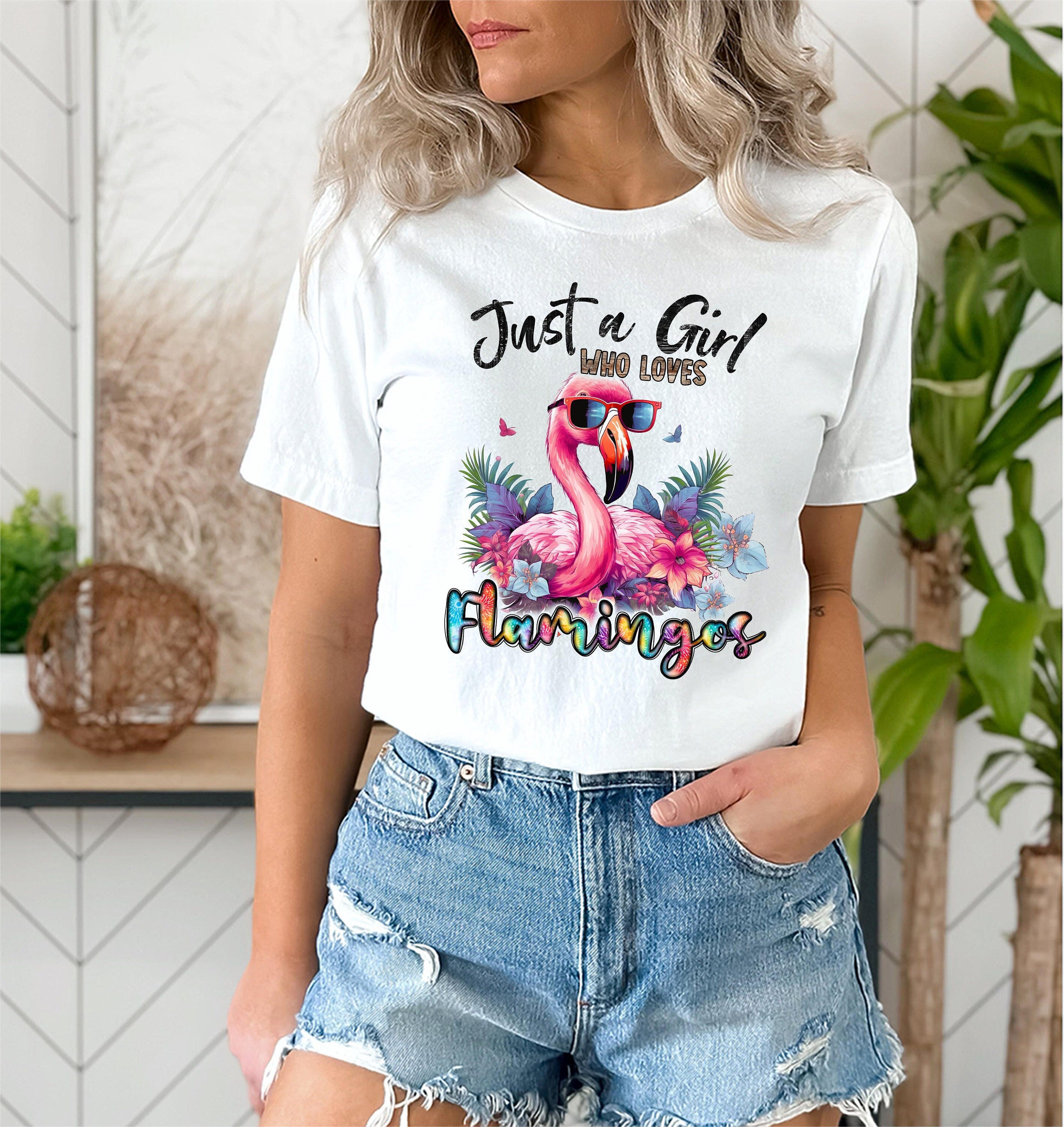 Flamingo PNG sublimation printable - just a girl who loves flamingos graphic theme sublimation designs downloads for shirts