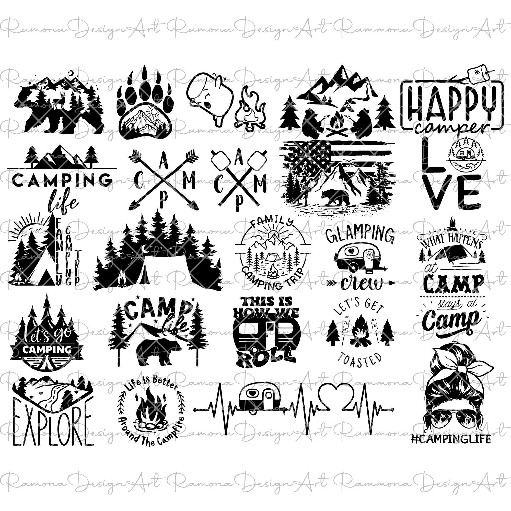 Camping Bundle SVG - Camping SVG - Camping Silhouette - Camp Life SVG - Camping Clipart- Camping Cut File- Adventure Svg -Digital Download