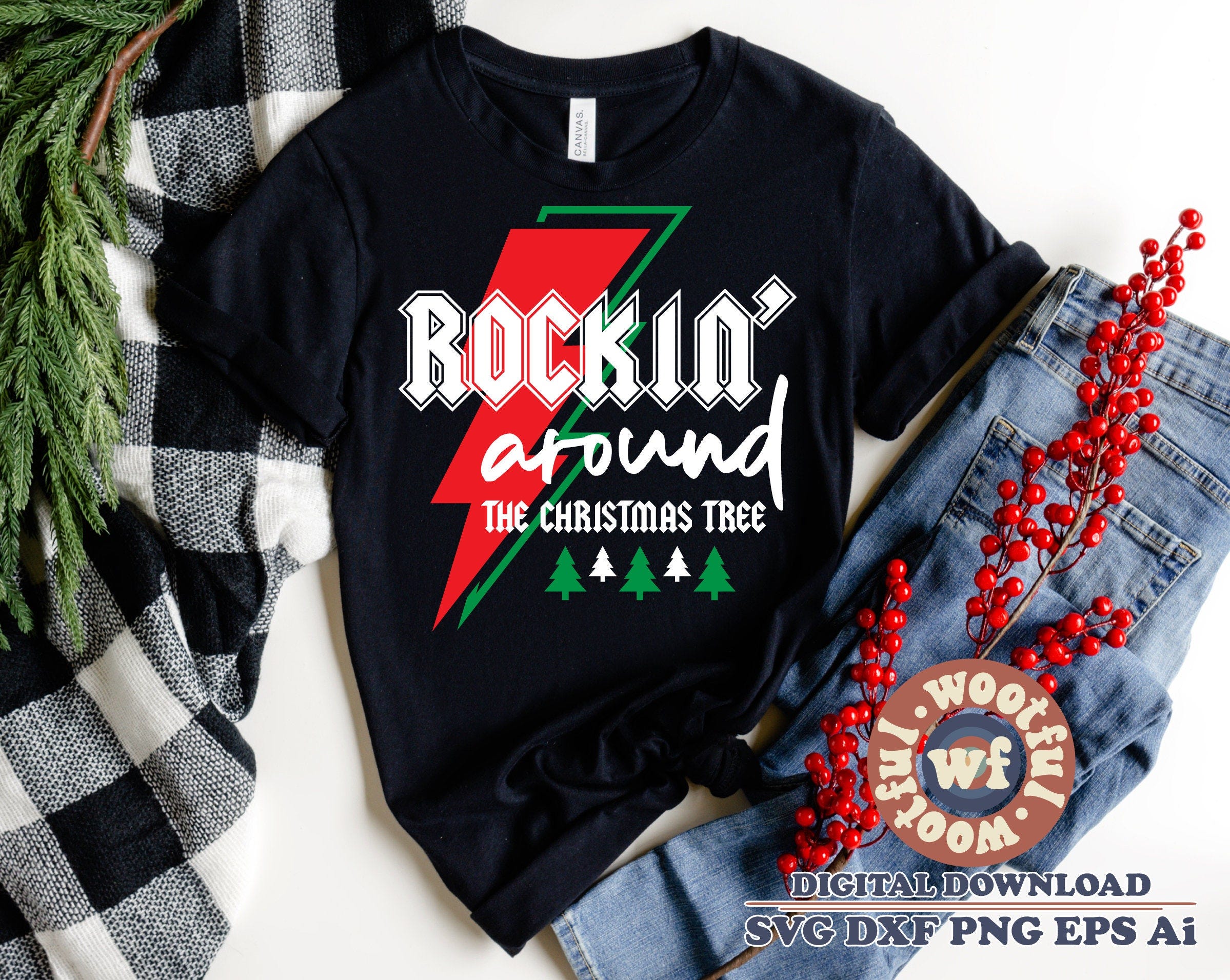Rockin around the Christmas tree png jpg, Christmas png, xmas tree png, Christmas tree shirt png, cute tree png, retro subllimation tree png