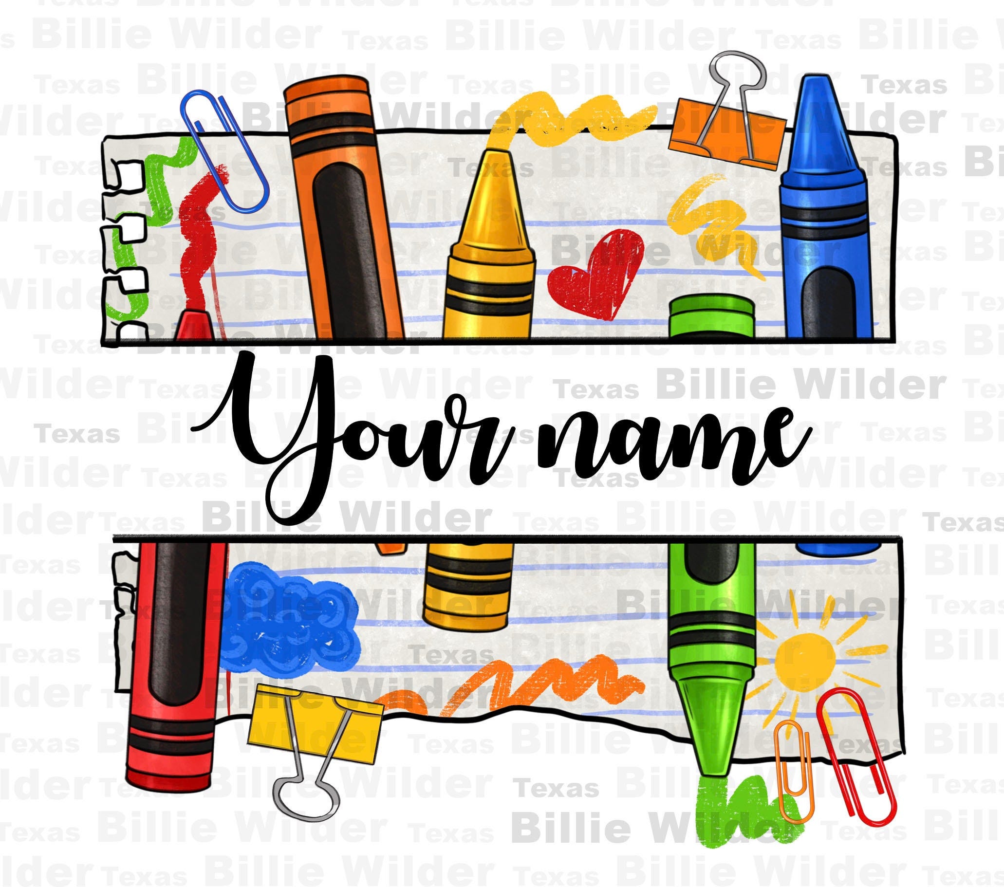 Personalized teacher name crayons png sublimation design download, Teacher