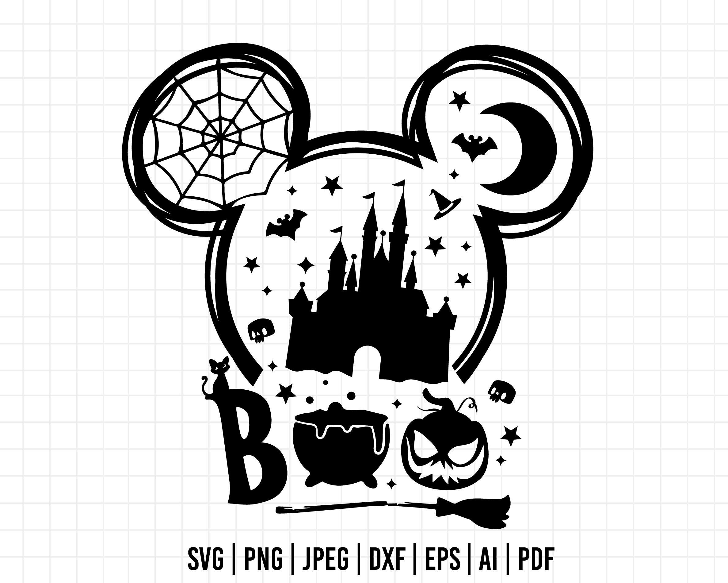 468 - Halloween Mouse Svg, Halloween Castle Svg, Halloween Svg, Vacation Svg, Trip Svg, Mouse Ears Svg