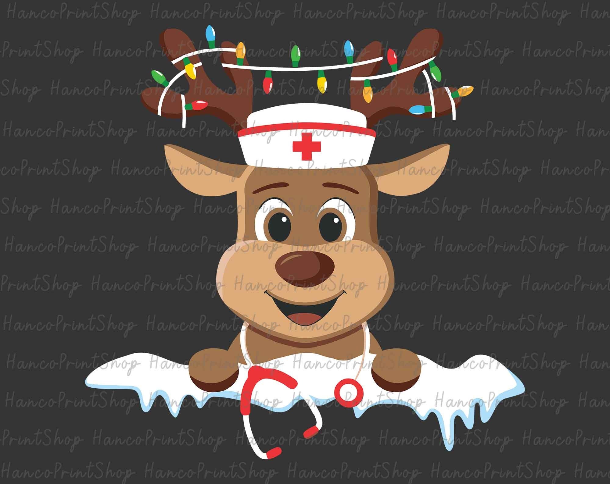 Merry Christmas SVG, Christmas Reindeer Svg, Reindeer Svg, Nurse Christmas Svg, Nurse Svg, Nurse Life Svg, Christmas Season