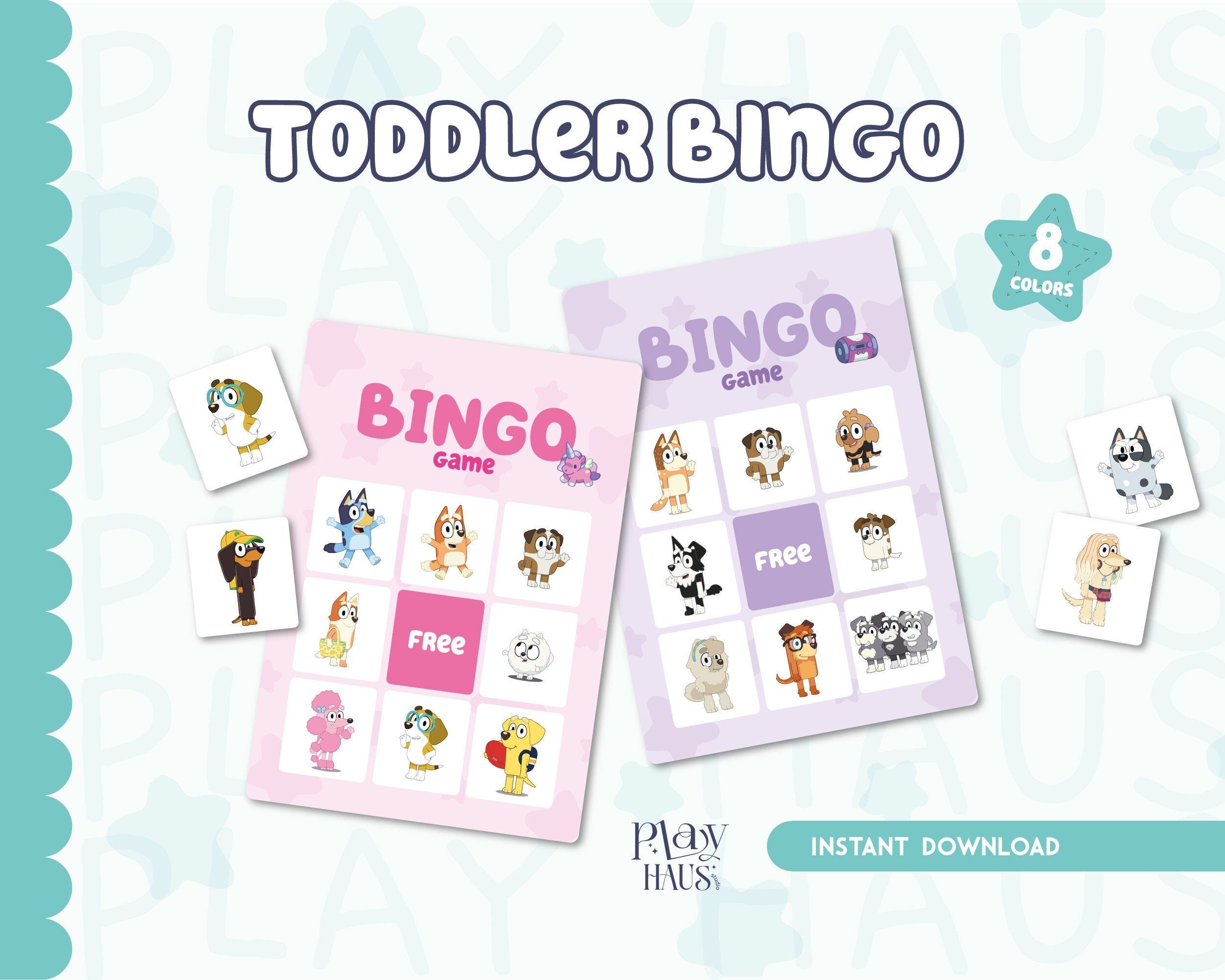 Rainbow Bingo cards, 8 Printable Bingo Cards, Games for kids, Bingo Game for toddlers, Fun Party Game, Bingo Birthday, Instant Download