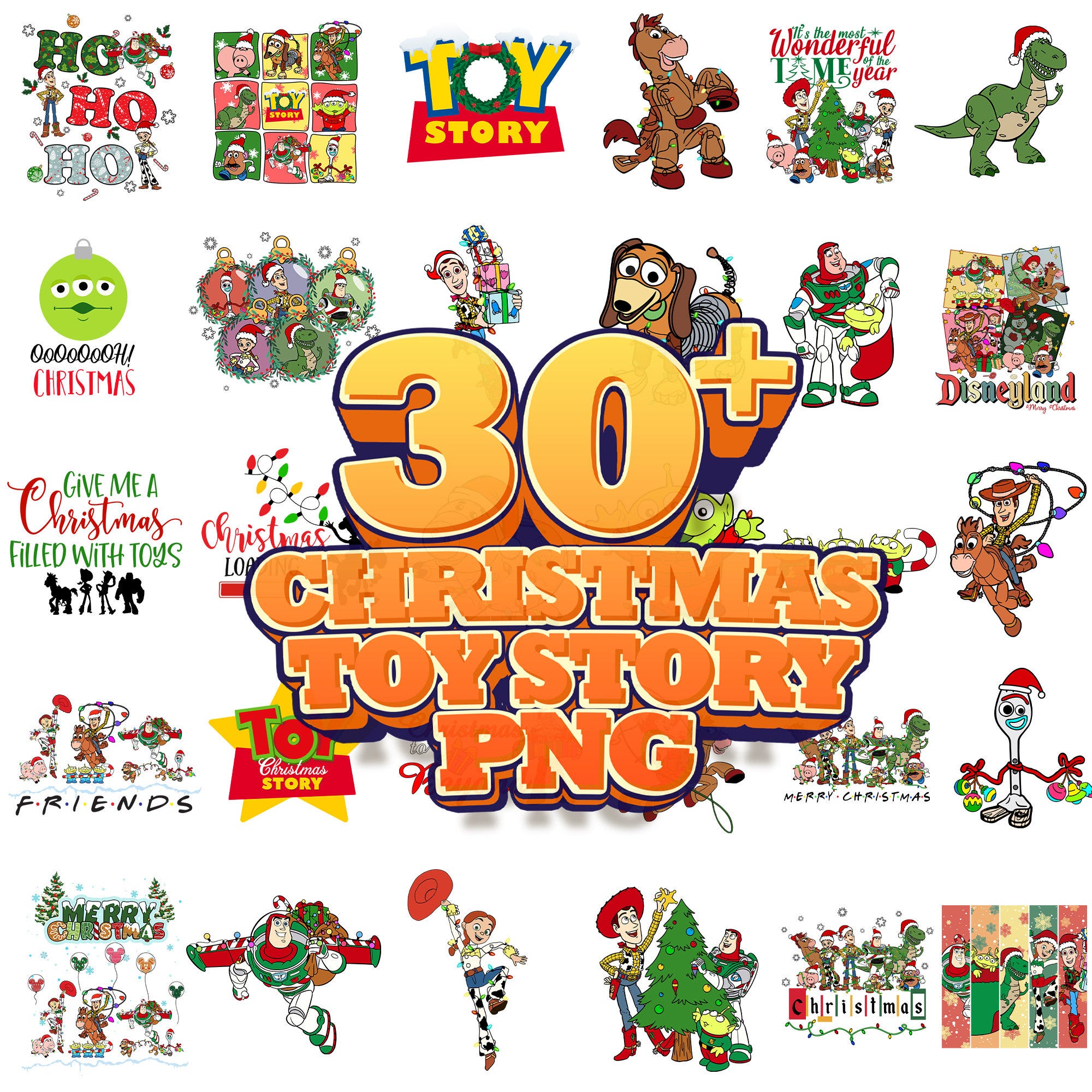 30+ Designs Bundle Merry Christmas Png, Toys Holiday Season, Christmas Character, Christmas Squad Svg, Christmas Friends Svg, Xmas Holiday