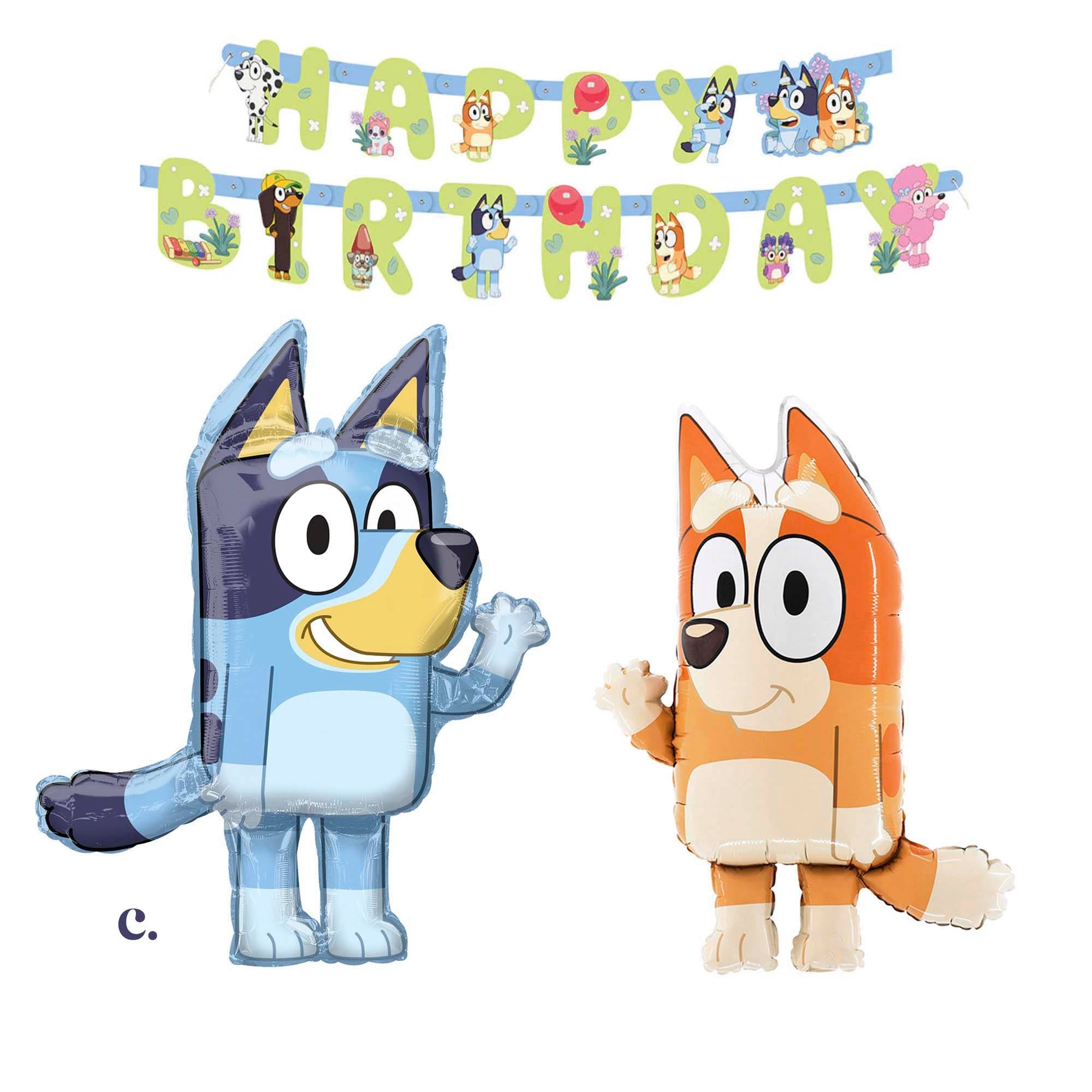 Blu-ey and Bi-ngo Balloons, Blu-ey Birthday Decorations, Blue-y Birthday Party, Bing_o Bluey Themed Kids Party, Wackadoo I
