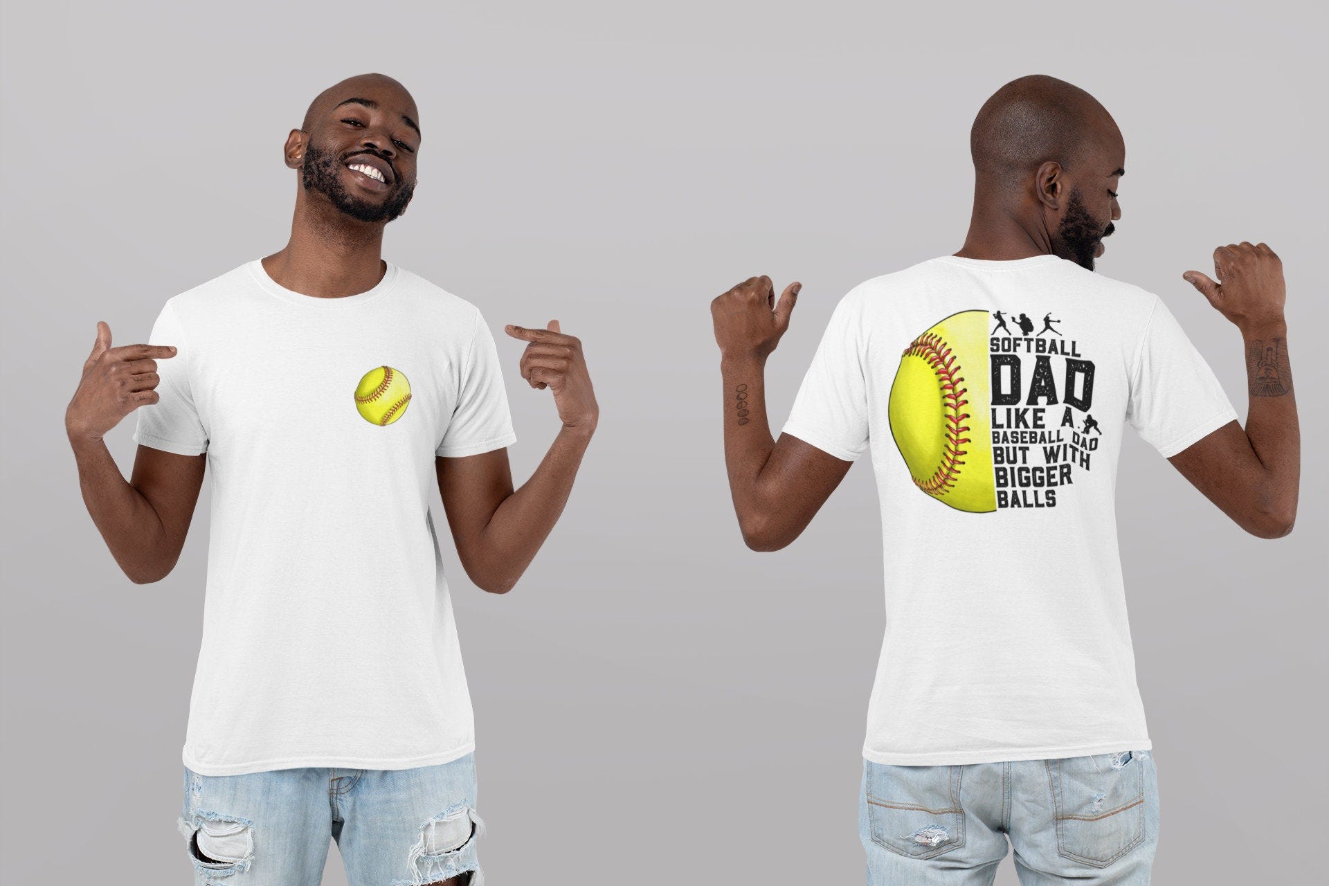 Softball Dad Just Like A Baseball Dad But With Bigger Balls Softball On Front Pocket, Sublimation, Design Digital Download, Shirt, Png