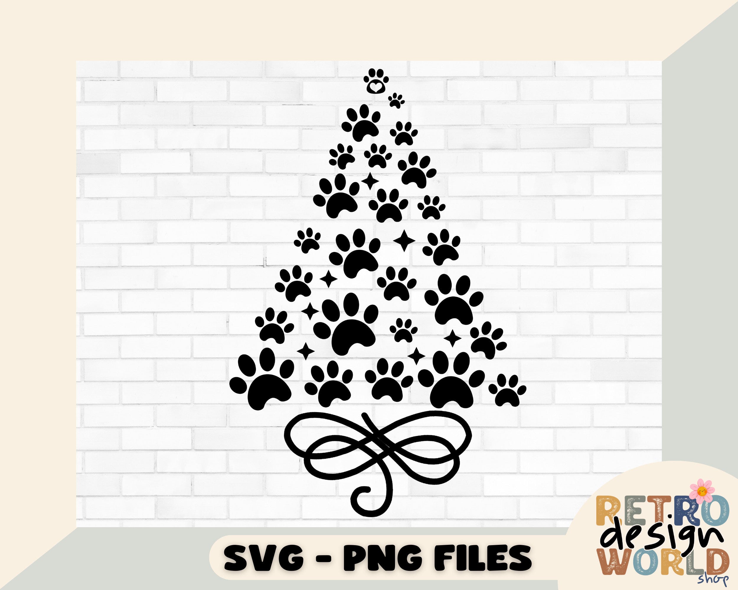 Paw Tree Svg, Paw Pattern Christmas Tree Svg, Christmas Cricut Svg, Silouhette Svg, Christmas Tree Png, Dog Paw Svg, Cat Paw Svg Christmas