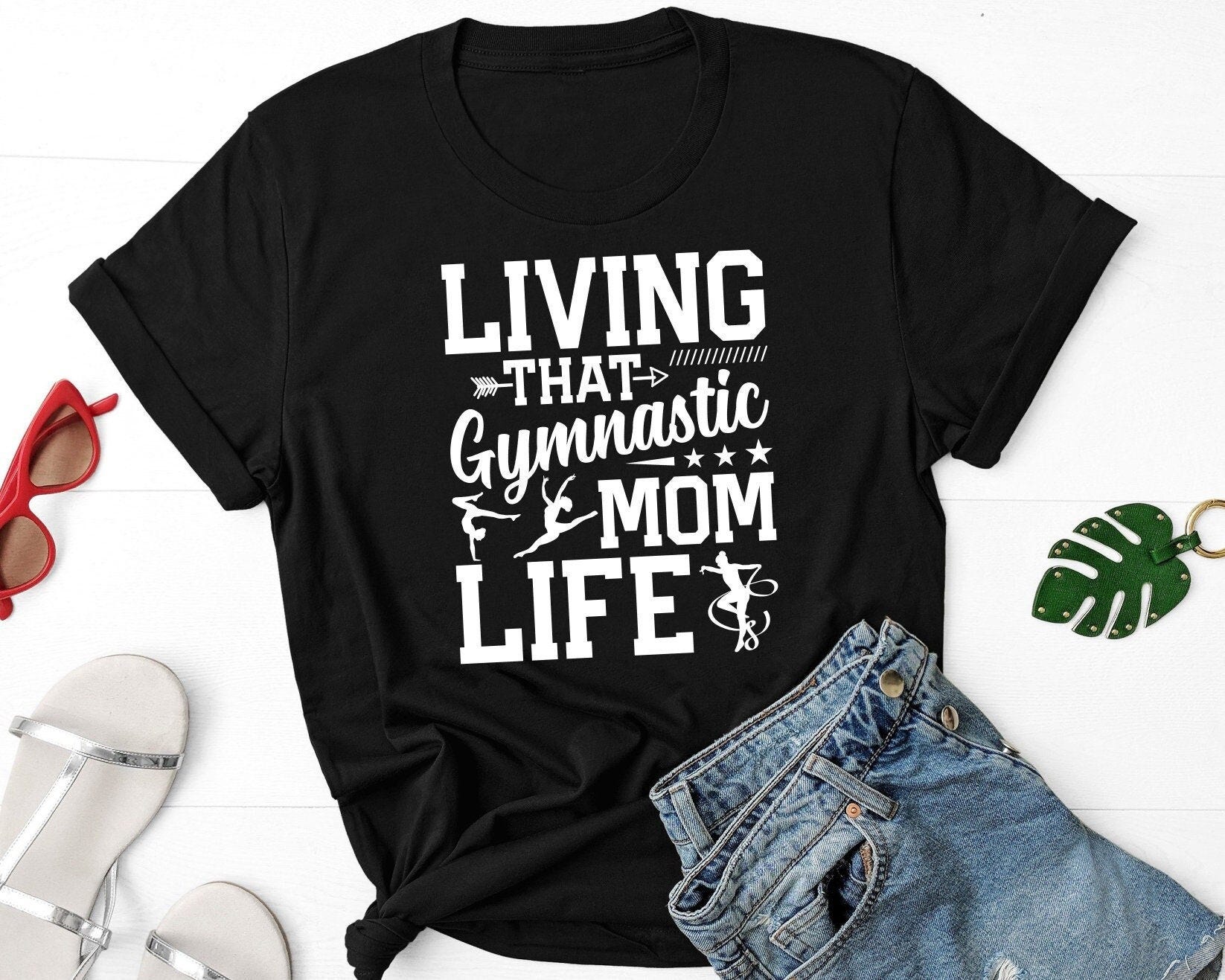 Living That Gymnastics Mom Life Shirt, Gymnastics Mom Shirt, Gymnastics Coach Gift, Gift For Gymnast, Gymnast Mama, Gymnastics Lover Shirt