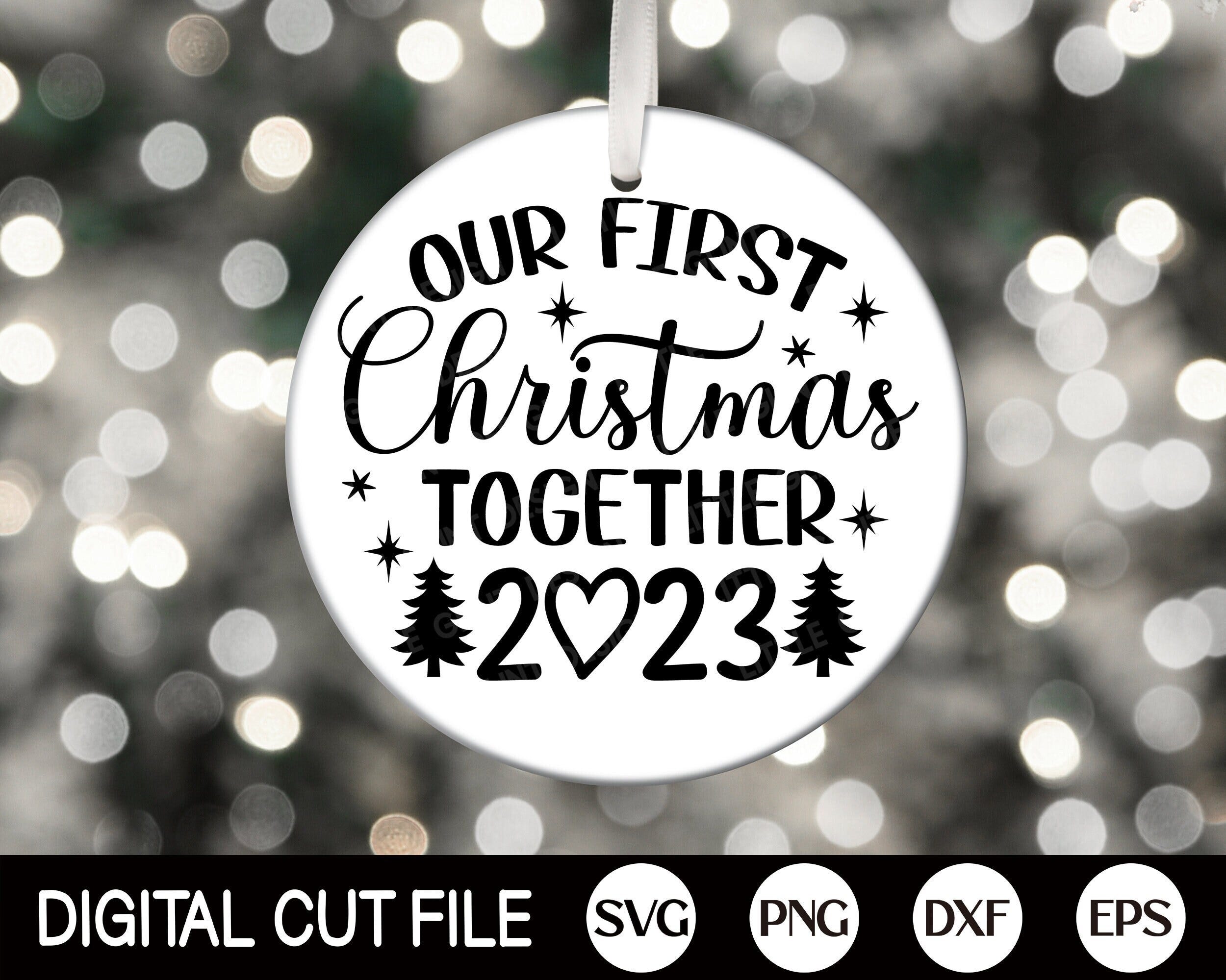 Our first Christmas Together 2023 SVG, Christmas Ornament SVG, Christmas Married Shirt, Couples Christmas Gift, Svg Files for Cricut