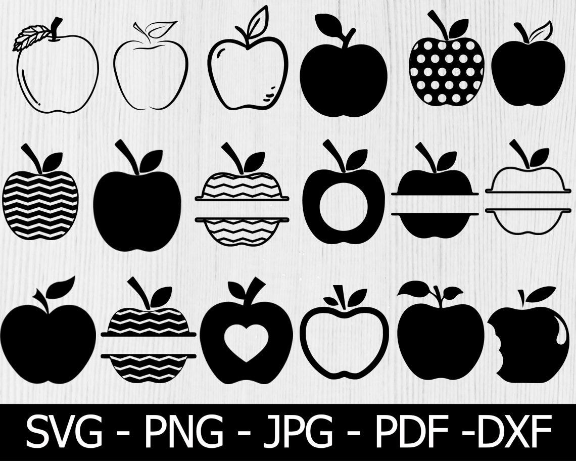 Apple Svg Bundle, Apple SVG, Apple Monogram Svg, Teacher Svg, School Svg, Apple Vector, Apple Cut File, Apple for Cricut Silhouette