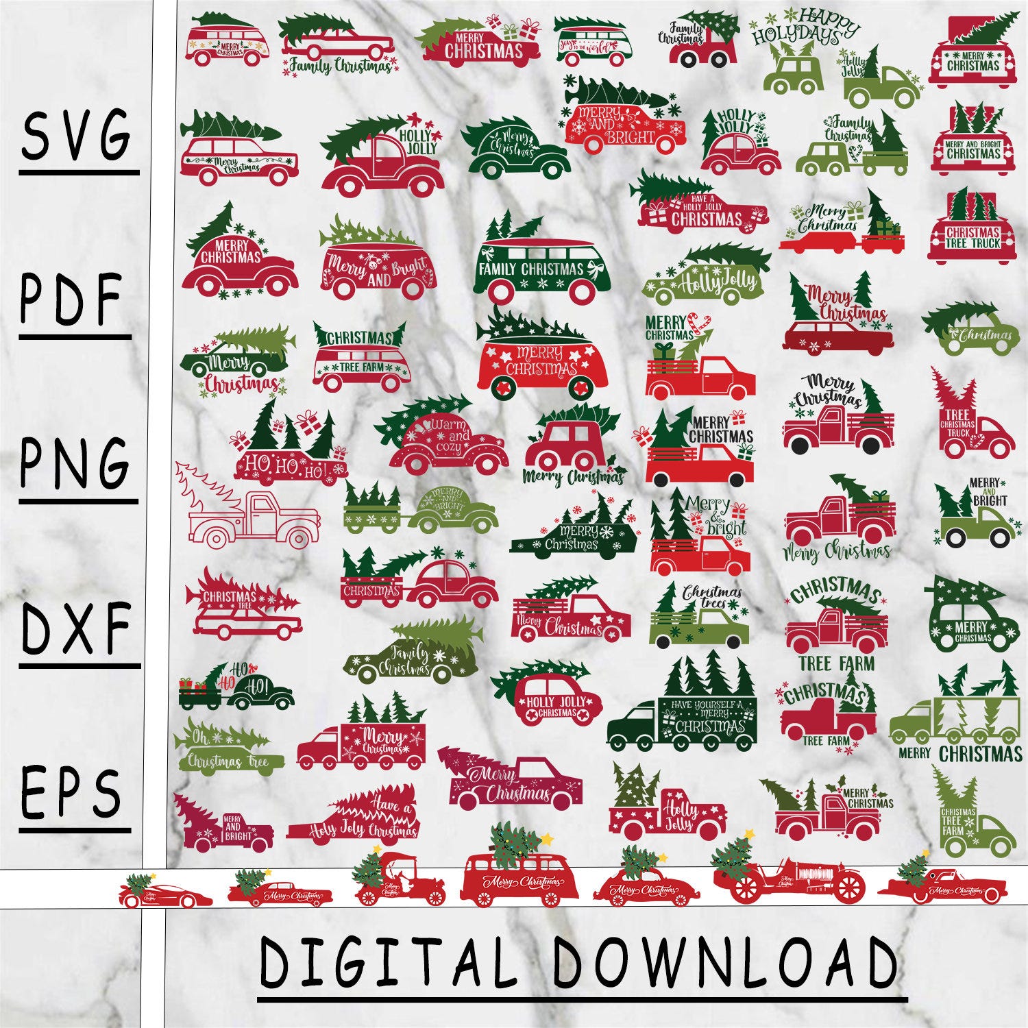 Christmas tree trucks SVG, christmas tree trucks PNG, SVG, Png, instant download, cut file, digital product
