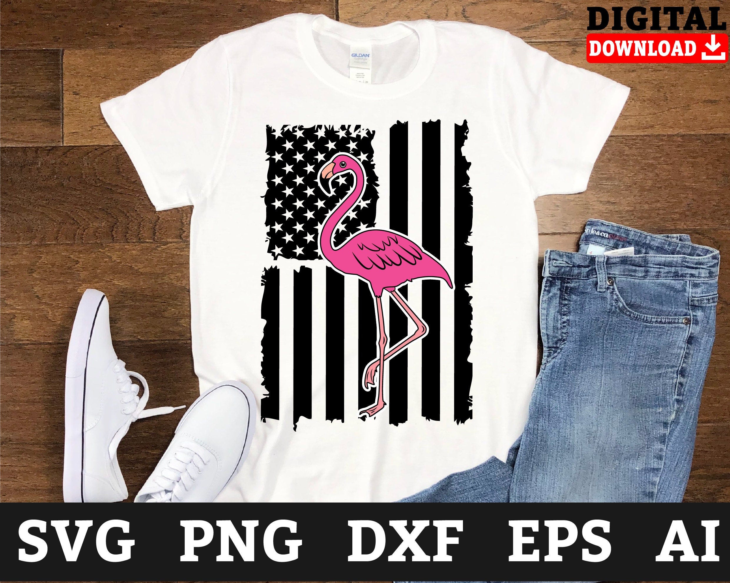 American Flag USA Patriotic Flamingo Svg Files - Pink Flamingo Svg, Flamingo Cricut Svg, Svg Files For Cricut