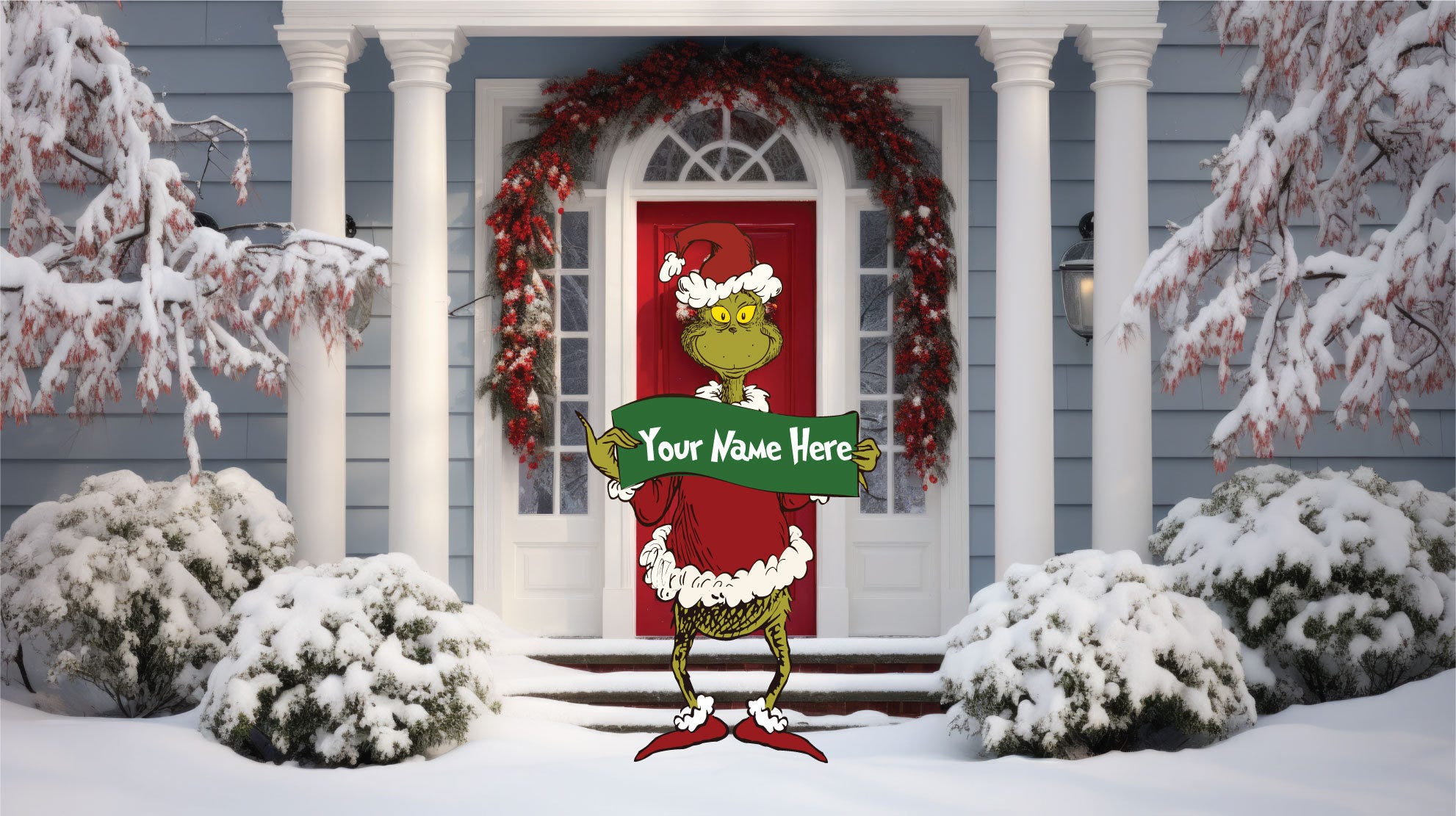 Custom Grinch Family Name Sign | Christmas props | Grinch Christmas cutouts | Xmas Yard Props |