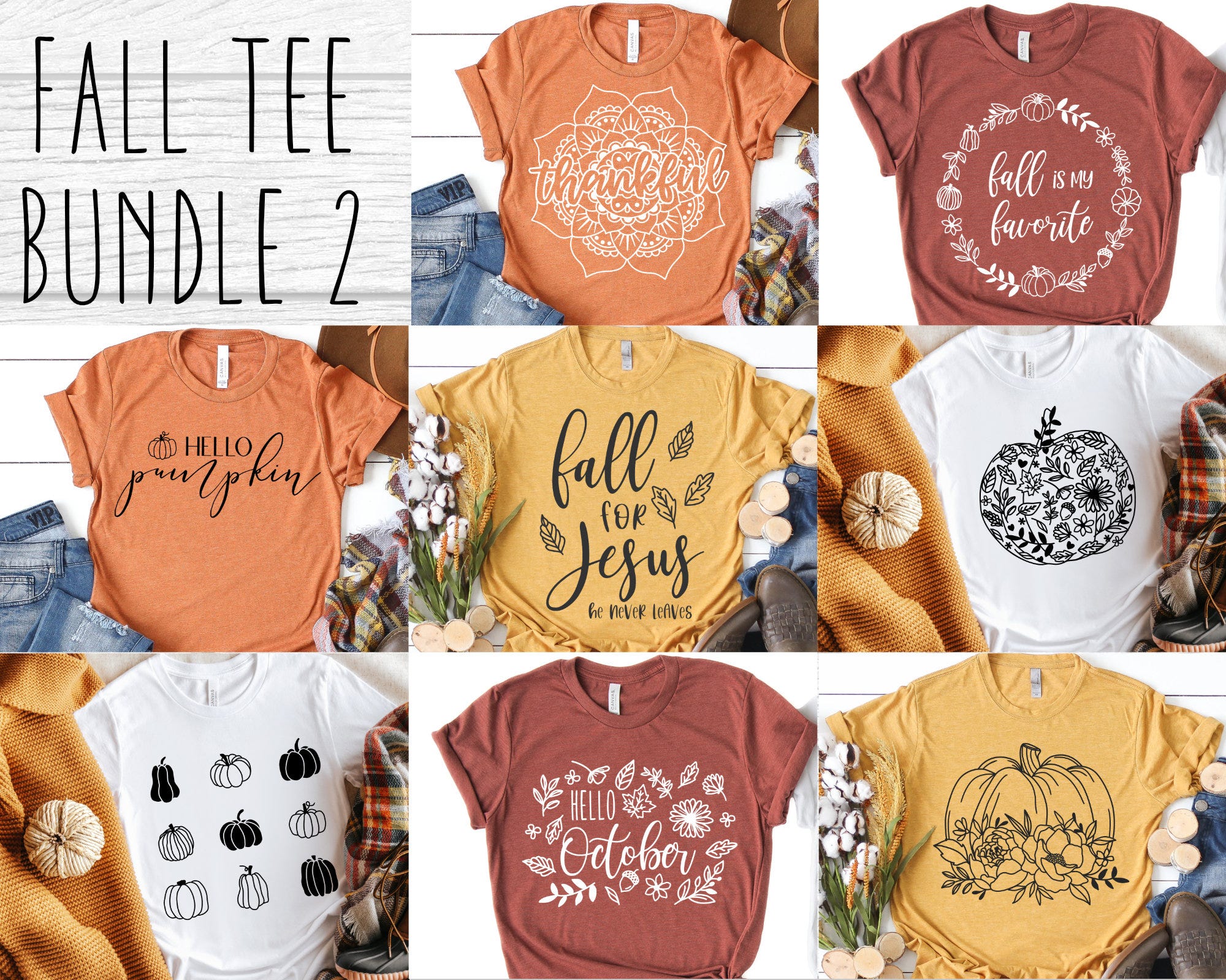 Fall SVG Bundle - Fall SVG for Cricut - Fall tee SVG bundle - Digital Download