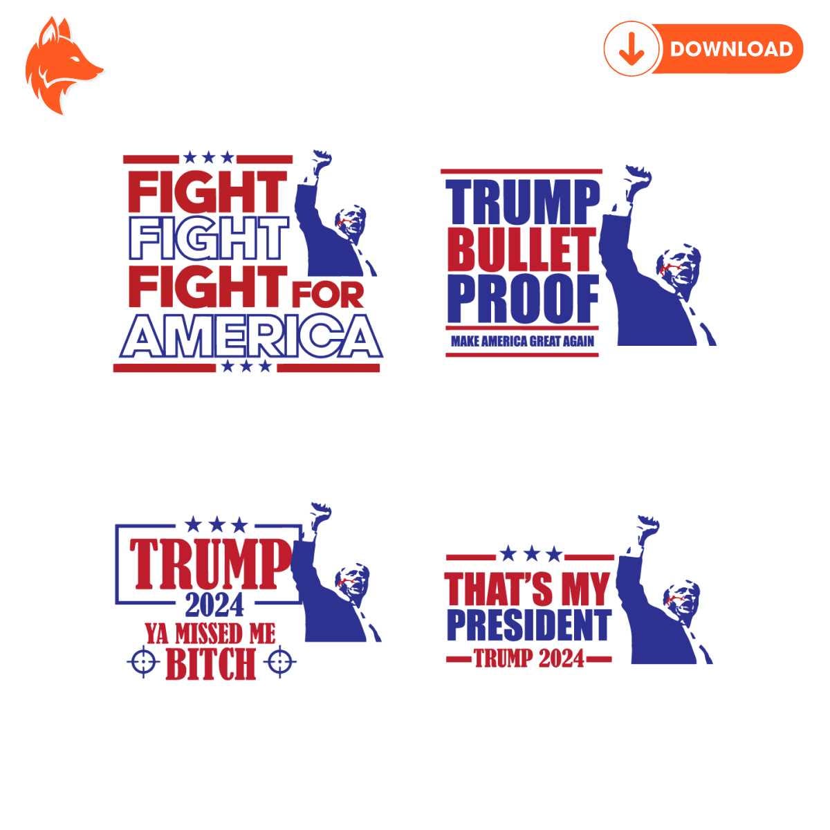 Free Trump Fight For America Shooting SVG Bundle