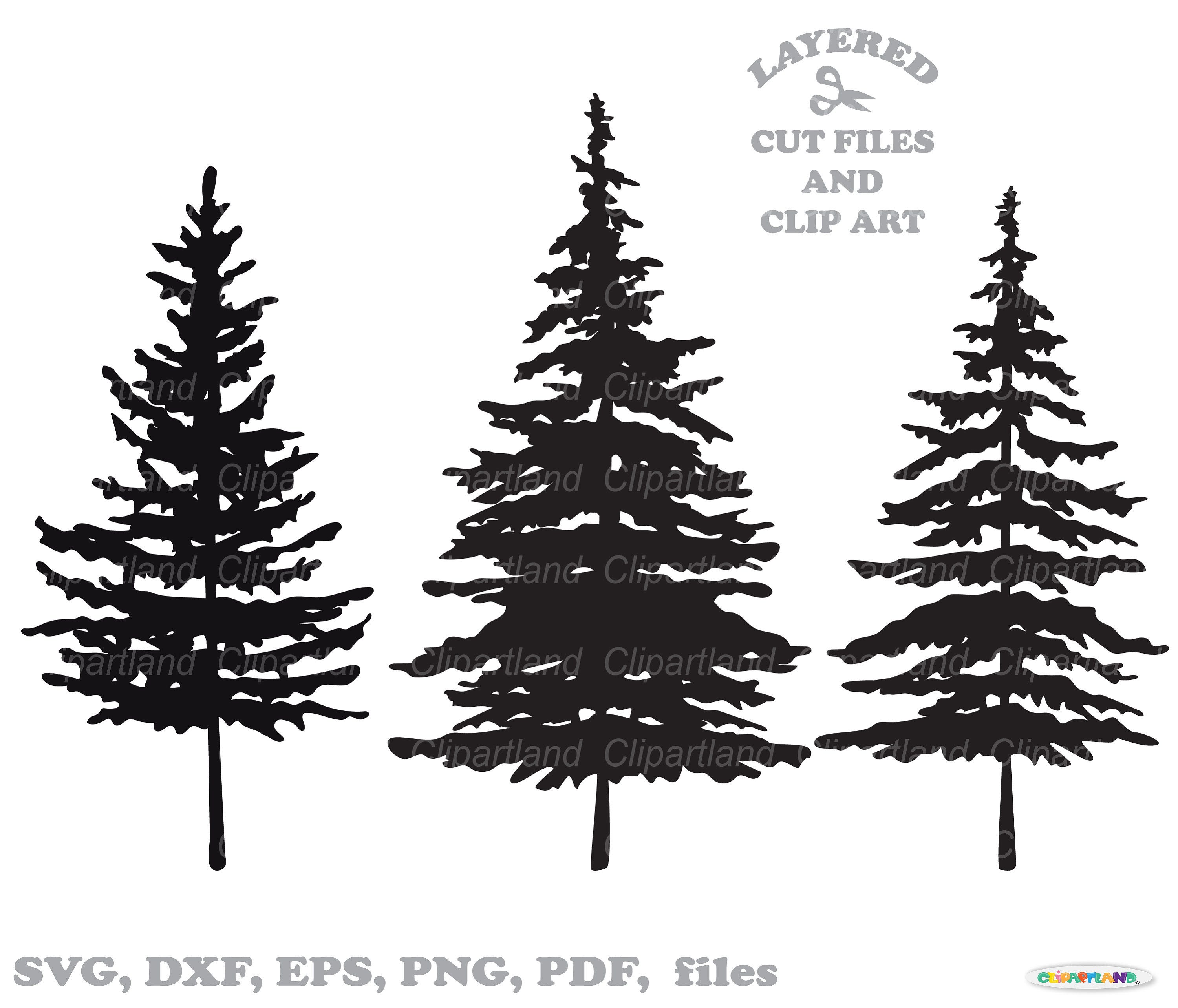 INSTANT Download. Christmas tree silhouette svg, dxf cut files and clip art. Personal and commercial use is included! C_6.