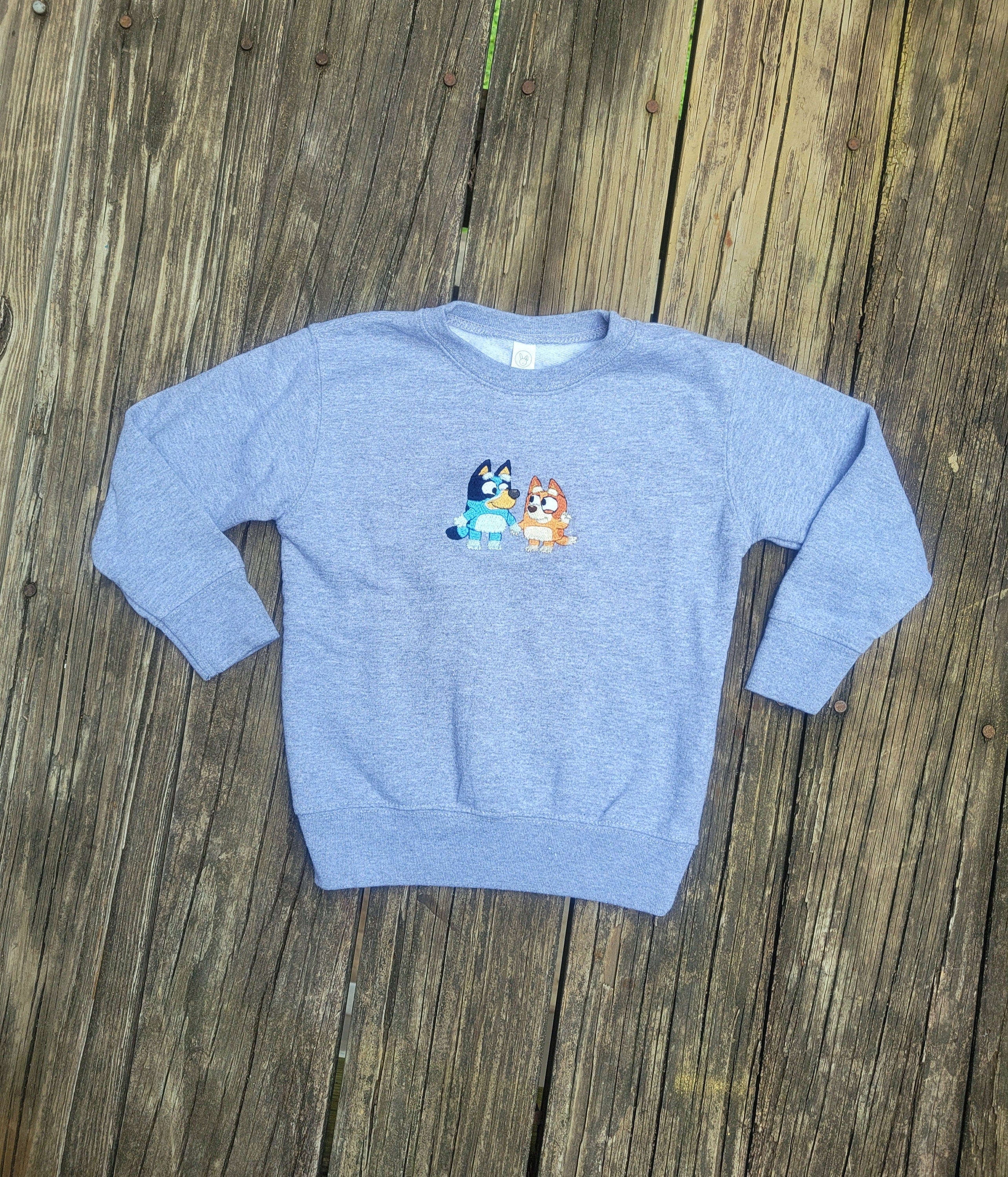 Hand Embroidered "Bluey & Bingo" Toddler Sweatshirt