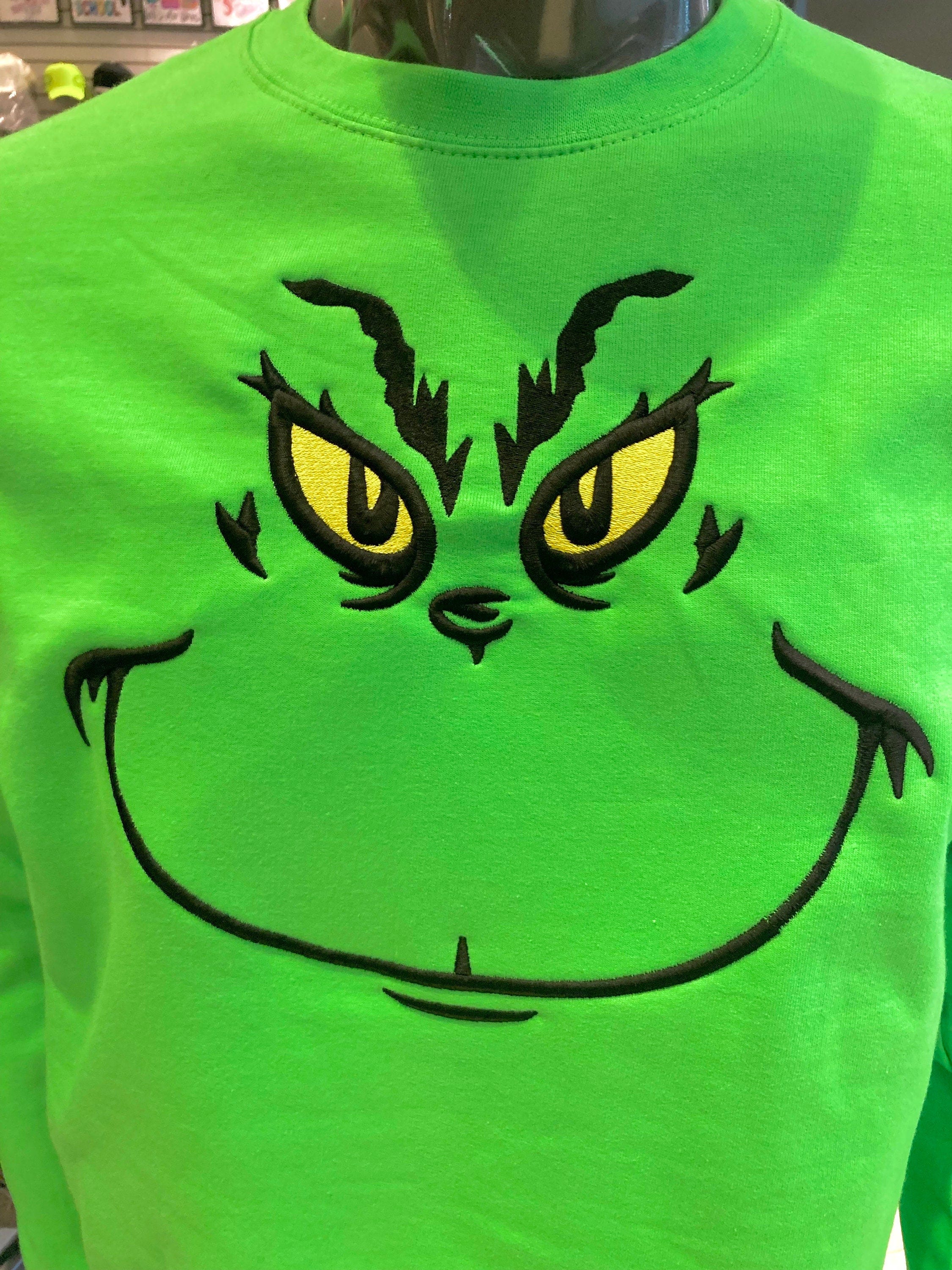 Embroidered Grinch Sweatshirt, Grinch Sweater, Grinch Christmas Sweatshirt, Christmas Sweatshirt, Grinch Sweatshirt, Christmas Gift