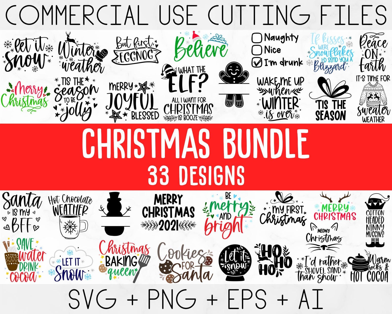 Christmas SVG Bundle, Merry Christmas svg, Christmas Ornaments Svg, Winter svg, Funny christmas svg, Christmas shirt, Xmas svg, Santa svg