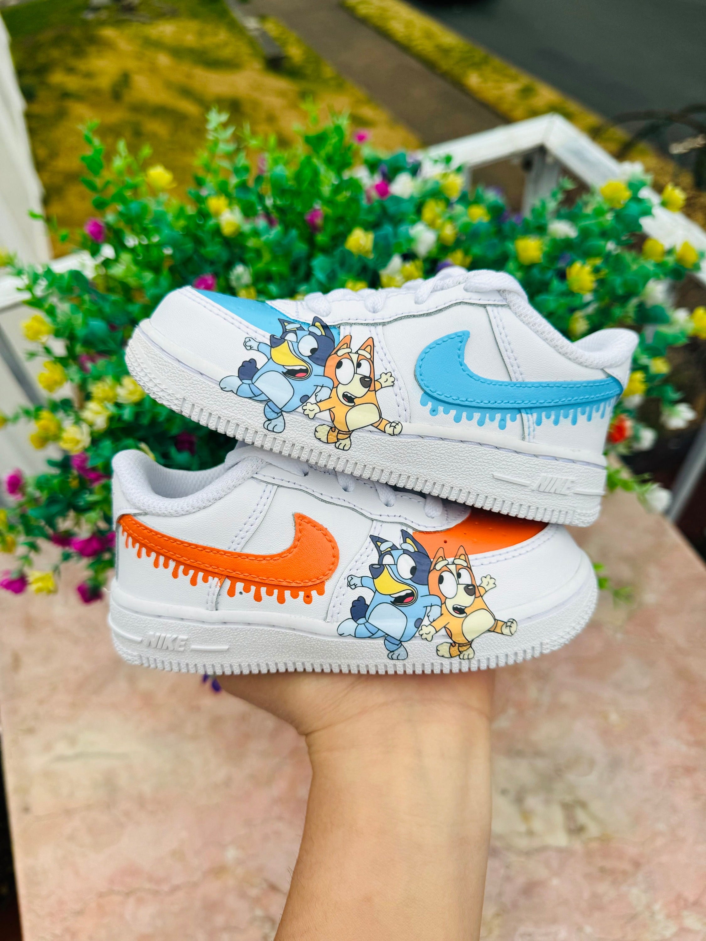 Toddler kids bluey and bingo Nikes Air Force 1