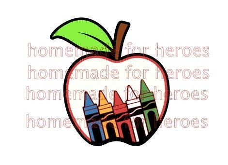 SVG File for Zindee Apple-Crayons, Teacher Gift, Badge Reel