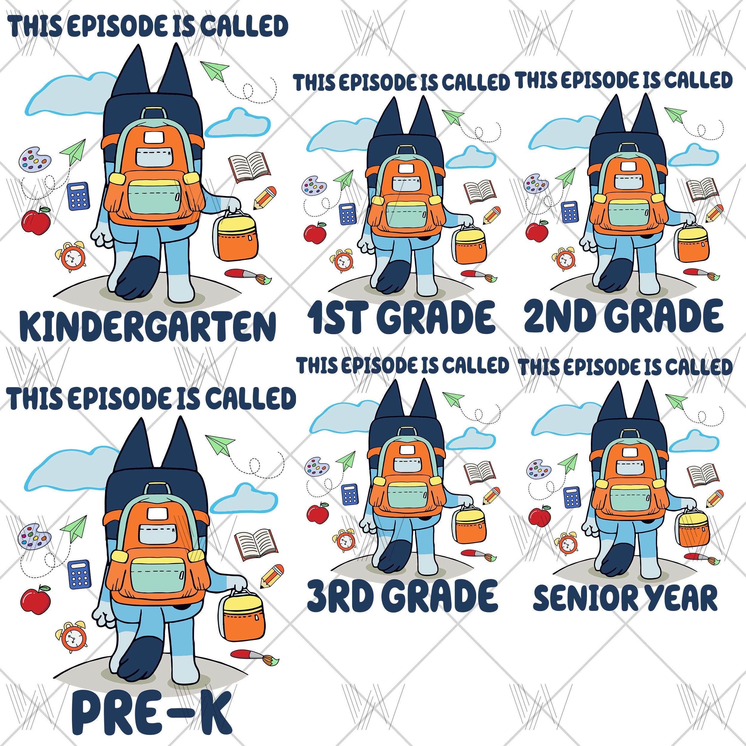Bluey This Episode Is Called Pre-K PNG, Back to school PNG, Kindergarten design Png, Instant Digital Download