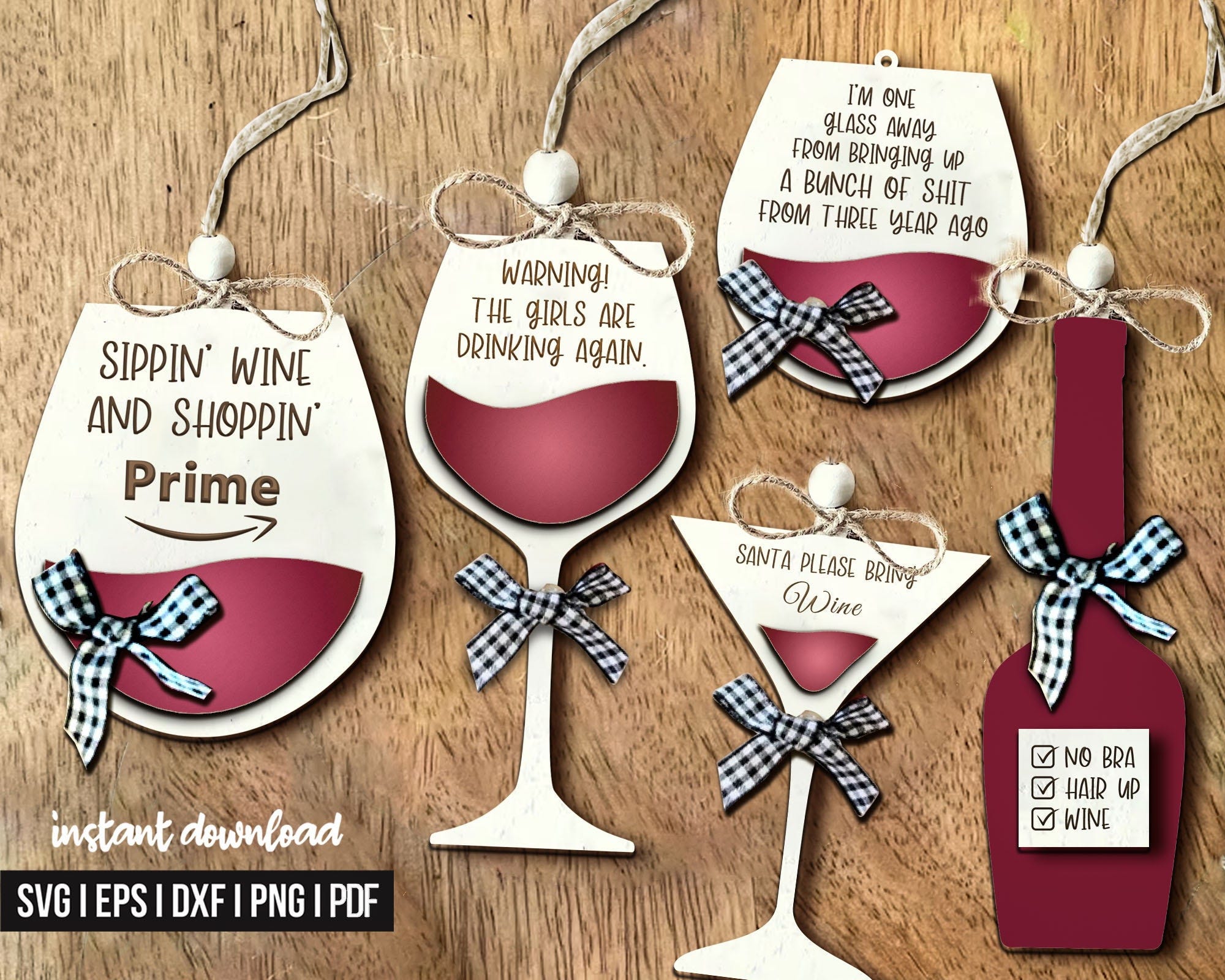 Wine Ornaments SVG, Wine Bundle SVG, Wine svg files, Wine Bundles svg, Wine Charms svg, Wine Car Charms svg, Christmas in July svg