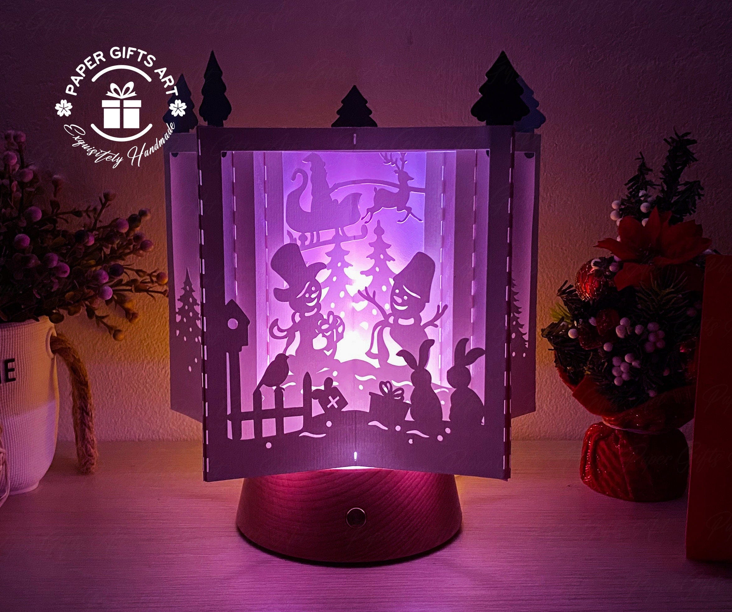 Merry Christmas 2 Book 3D Star Lantern SVG, DIY Paper Lantern, 3D Paper Star Template, Xmas Lantern, Christmas Decoration Crafts