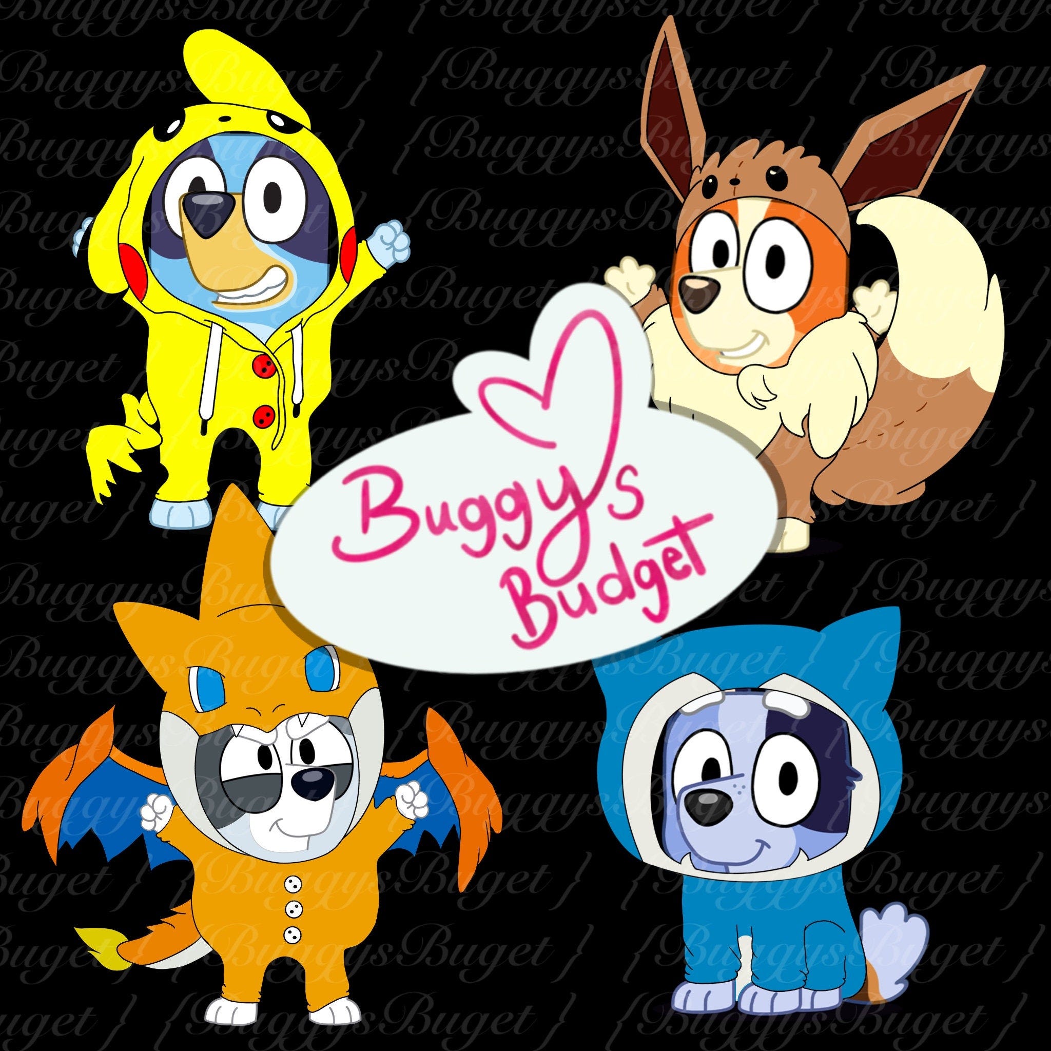 Catch the Blue Dog PNG Bundle || 4 PNG files