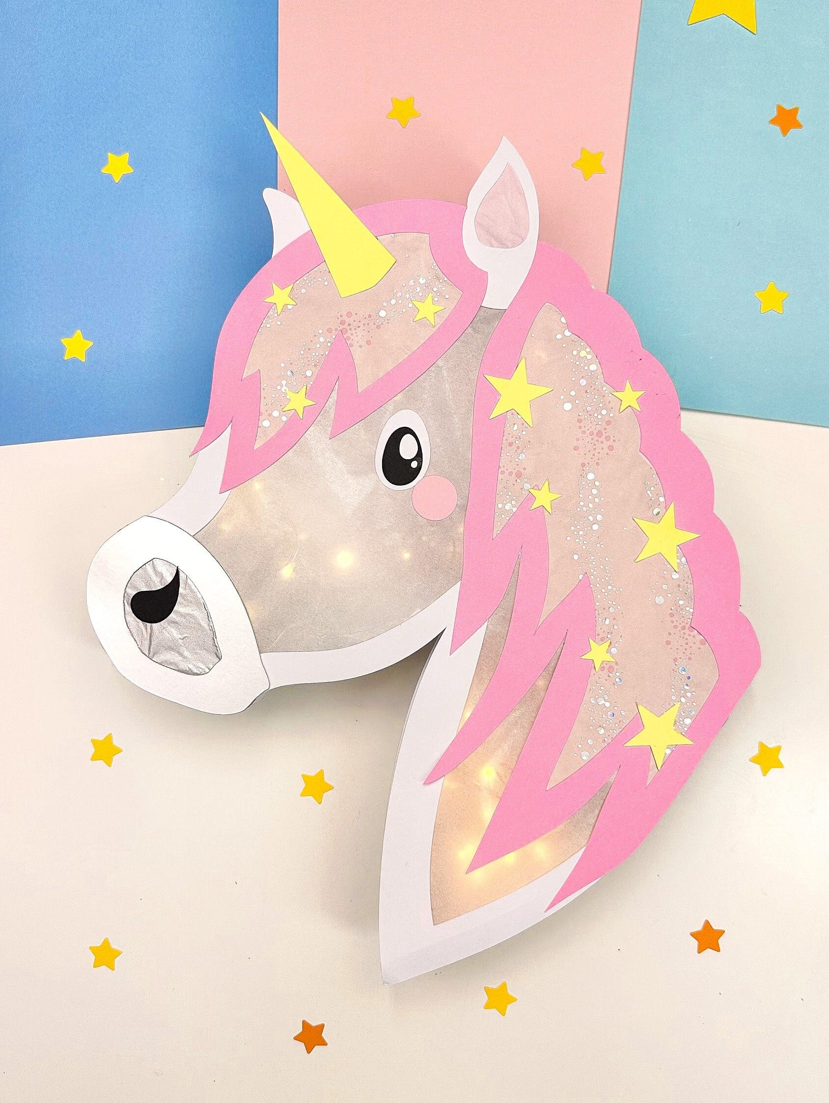 Unicorn lantern craft template/SVG/individual parts for construction paper