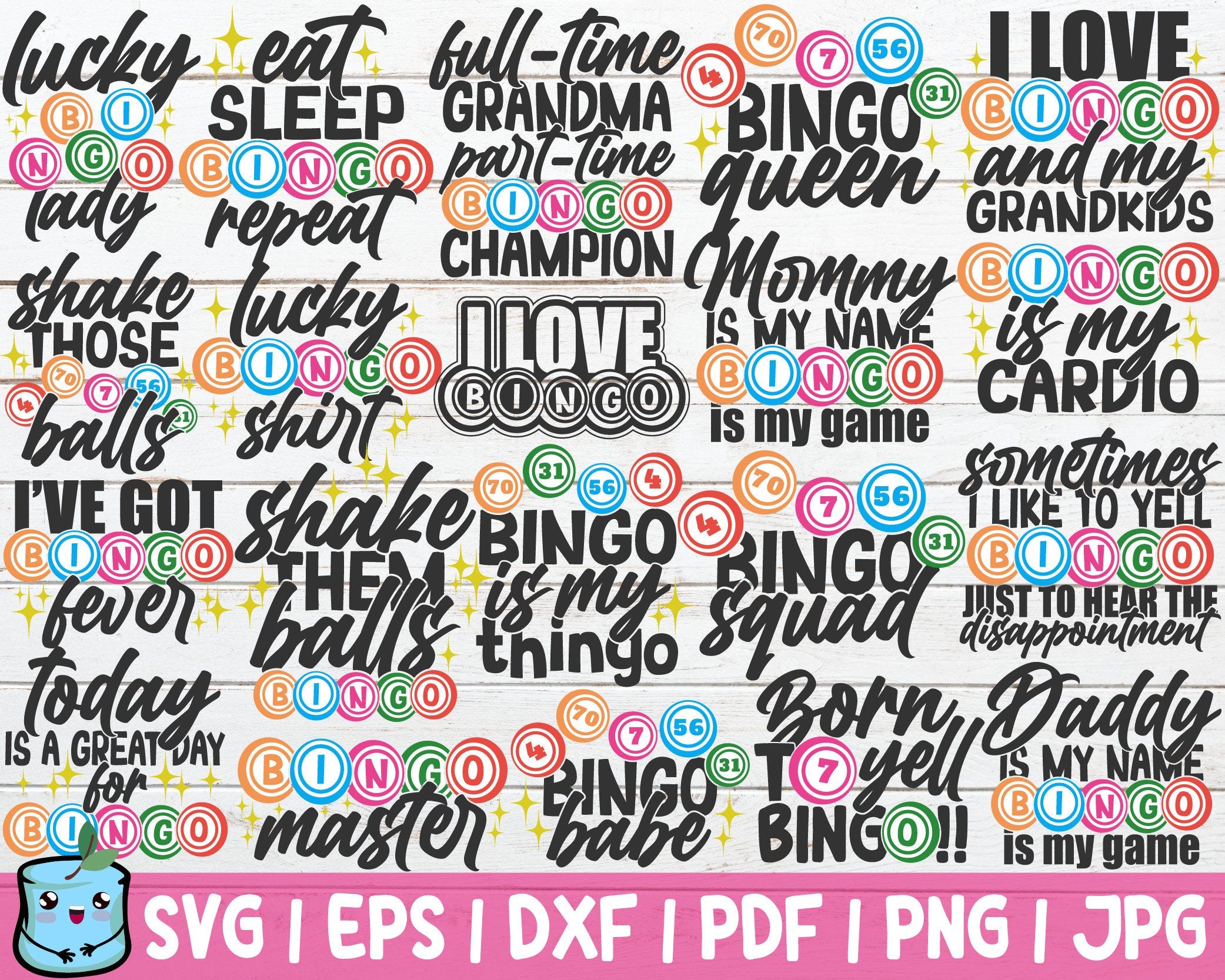 Bingo SVG Bundle | Bingo Player SVG Cut File | Casino SVG | instant download | commercial use | Funny Bingo Vector Design