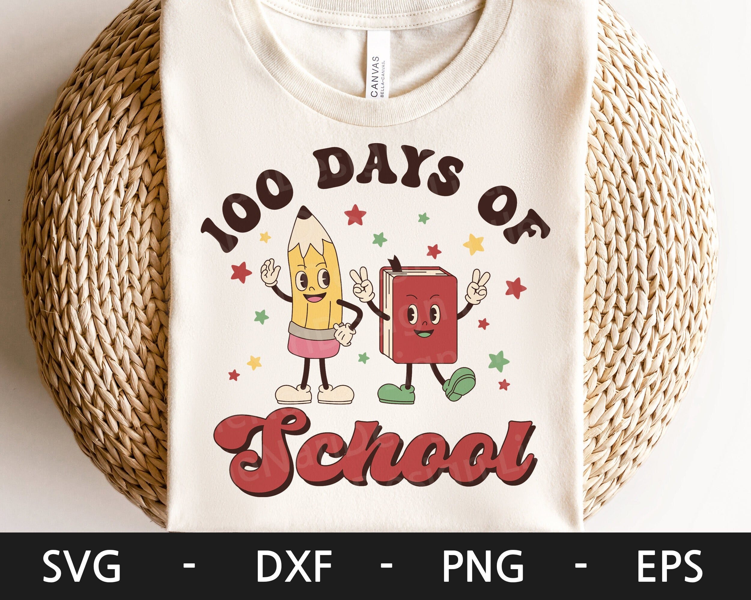 100 Days of School svg, 100 days of School Shirt, Retro Pencil svg, Book svg, Kid