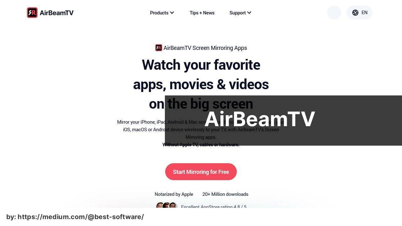 https://www.airbeam.tv/ screenshot