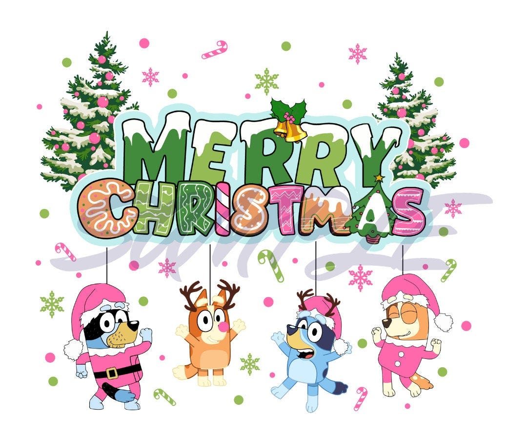 Blu-Ey Christmas Png, Blue Dog Christmas Png, Blu-Ey Family Christmas Png, Blu-Ey And Bingo Family Png, Family Chirstmas Shirt