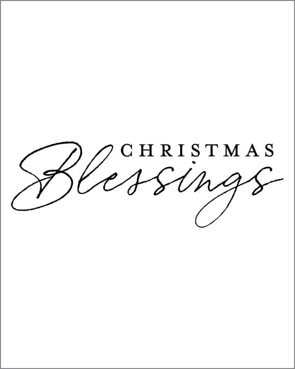 Christmas Blessings serif text and elegant script typography SVG digital file download