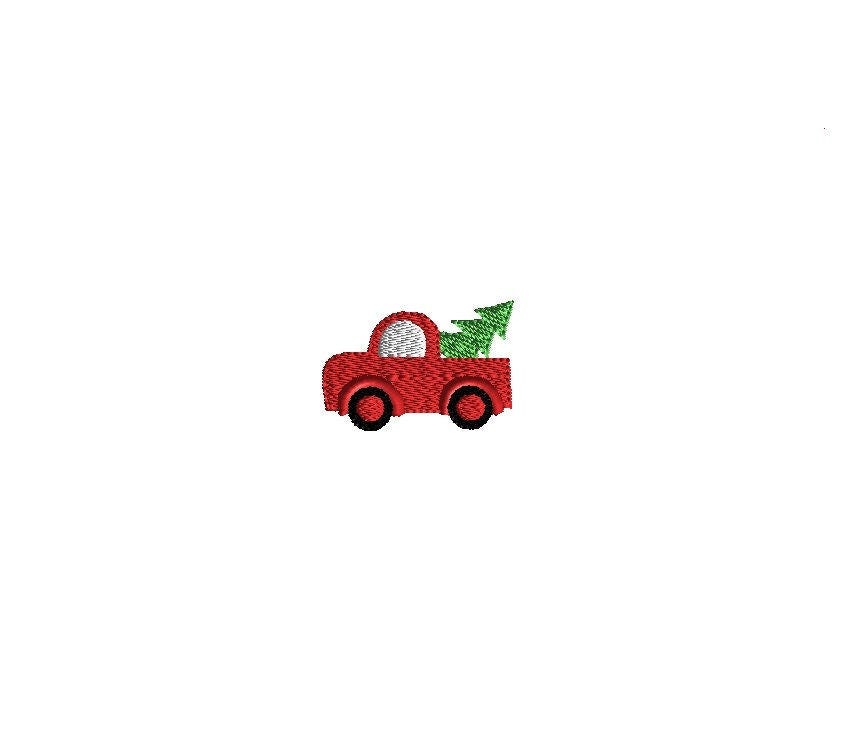 Mini Christmas Truck Machine Embroidery Design-INSTANT DOWNLOAD