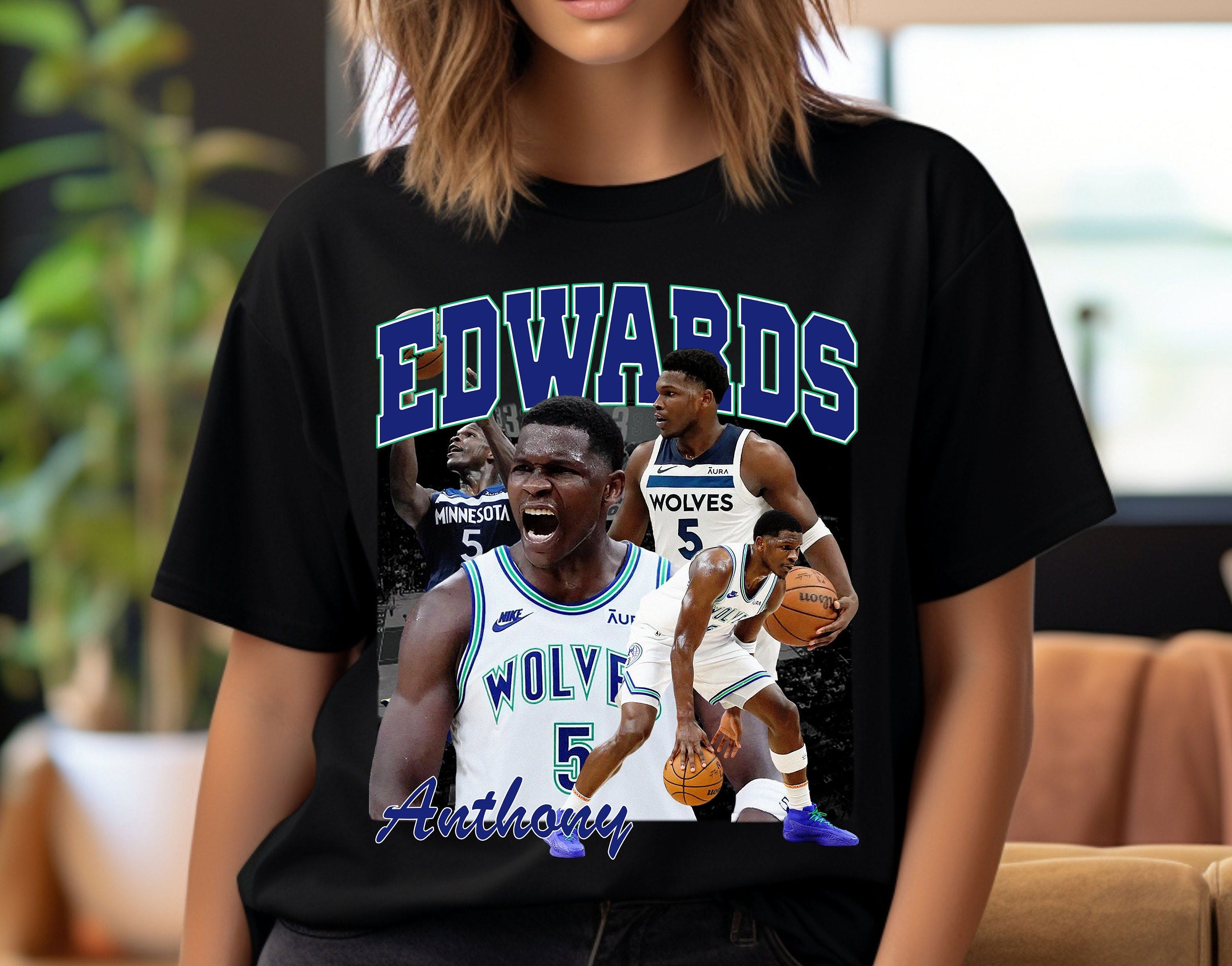 Anthony Edwards Tshirt Design, PNG Digital Download, Basketball Graphic Tees, Basketball DTF Transfer Print, Basketball Bootleg Shirt Design