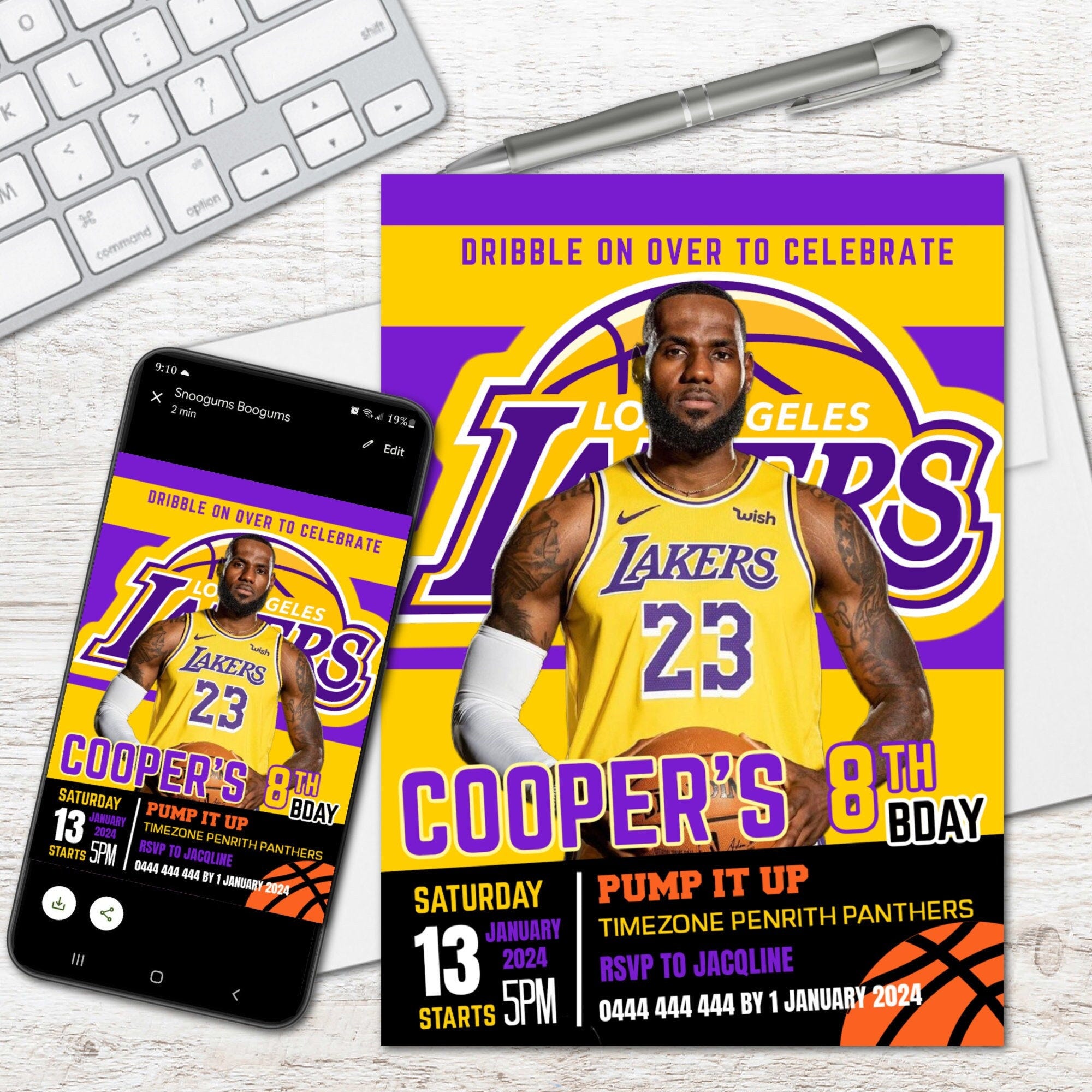 Basketball Birthday, Party, Invitation, Digital Only