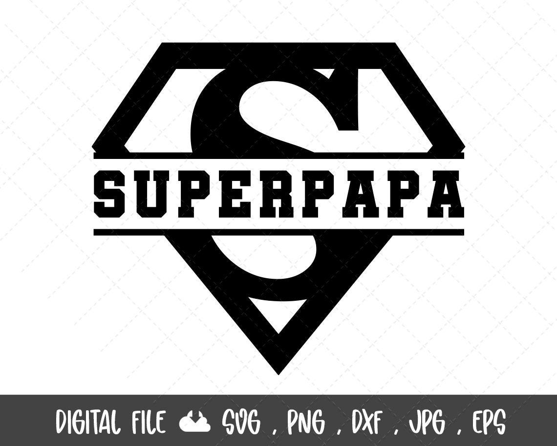 Super Papa SVG, Papa SVG, Fathers day svg, Superpapa Svg Split Name Frame Svg,Fathers Day Svg File For Cricut,Silhouette,Dad Svg Cut File