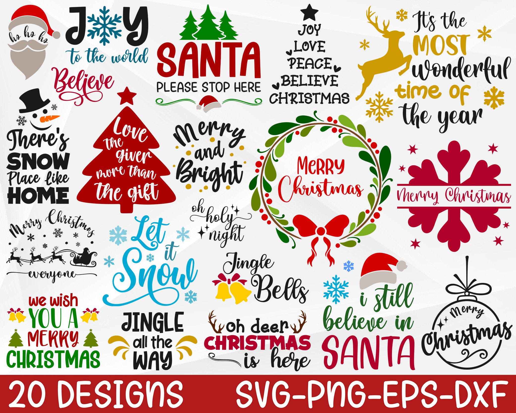 Christmas SVG Bundle, Christmas Svg, Winter Svg, Christmas Cut Files, Cricut, Silhouette, Png, Svg, Eps, Dxf
