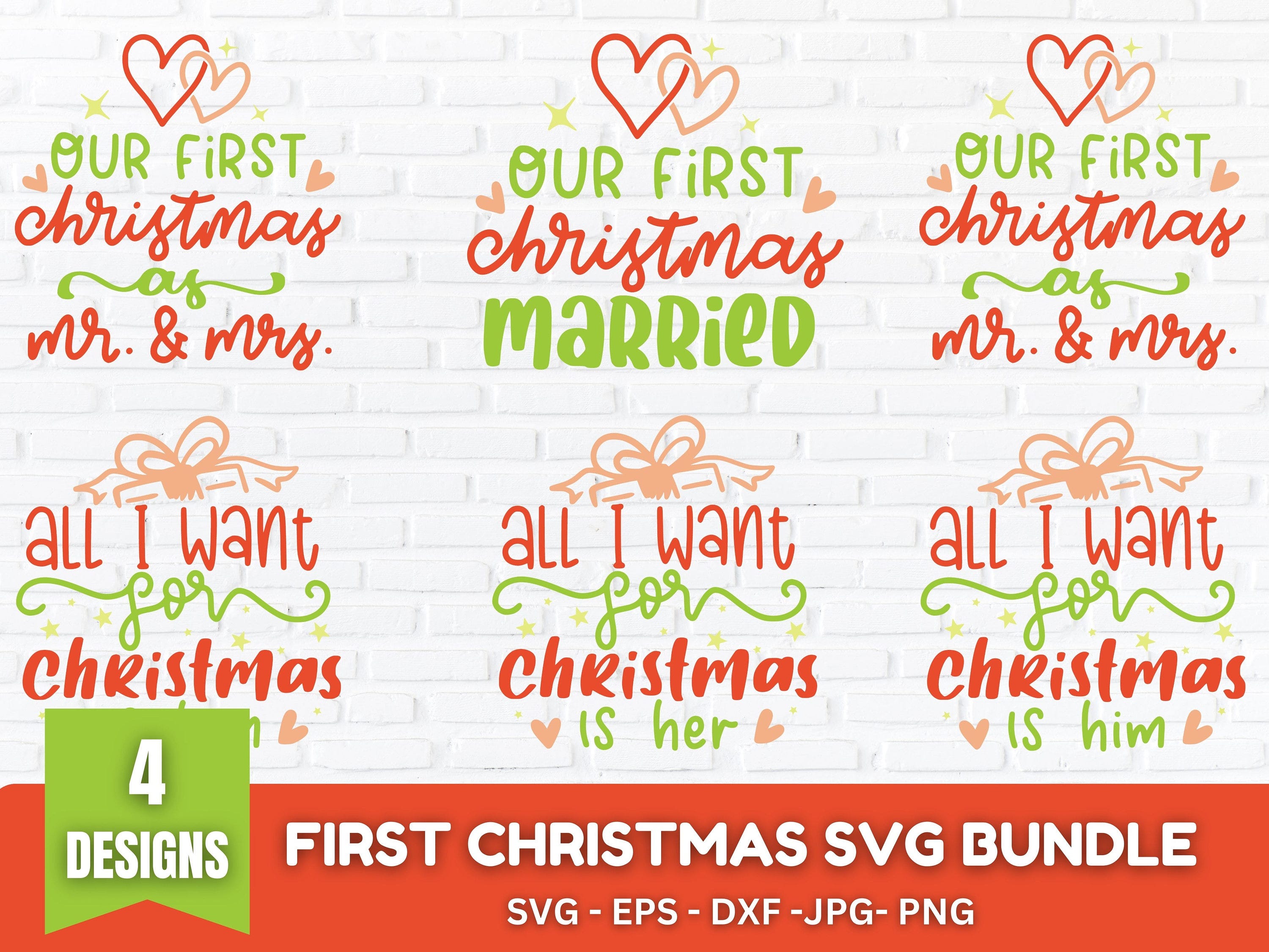 Our first Christmas svg bundle, Our first Christmas together, Our first Christmas together in our new home, Christmas Ornament svg