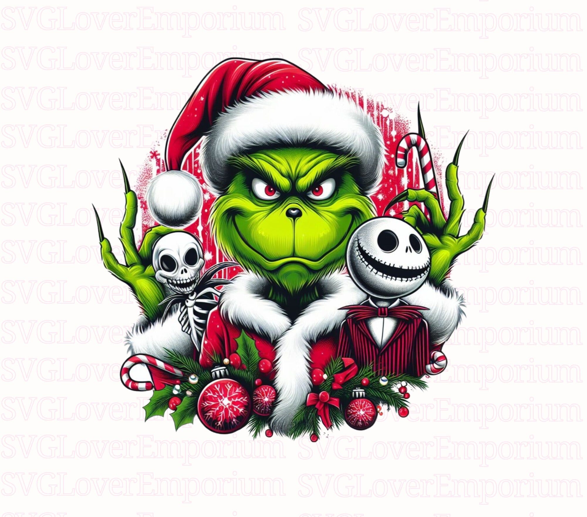 Grich Png, Nightmare Before Christmas Png, Grichmas Png, Jack And Grich Skeleton Png, Retro Christmas Png, Grich Face Svg, Digital Art