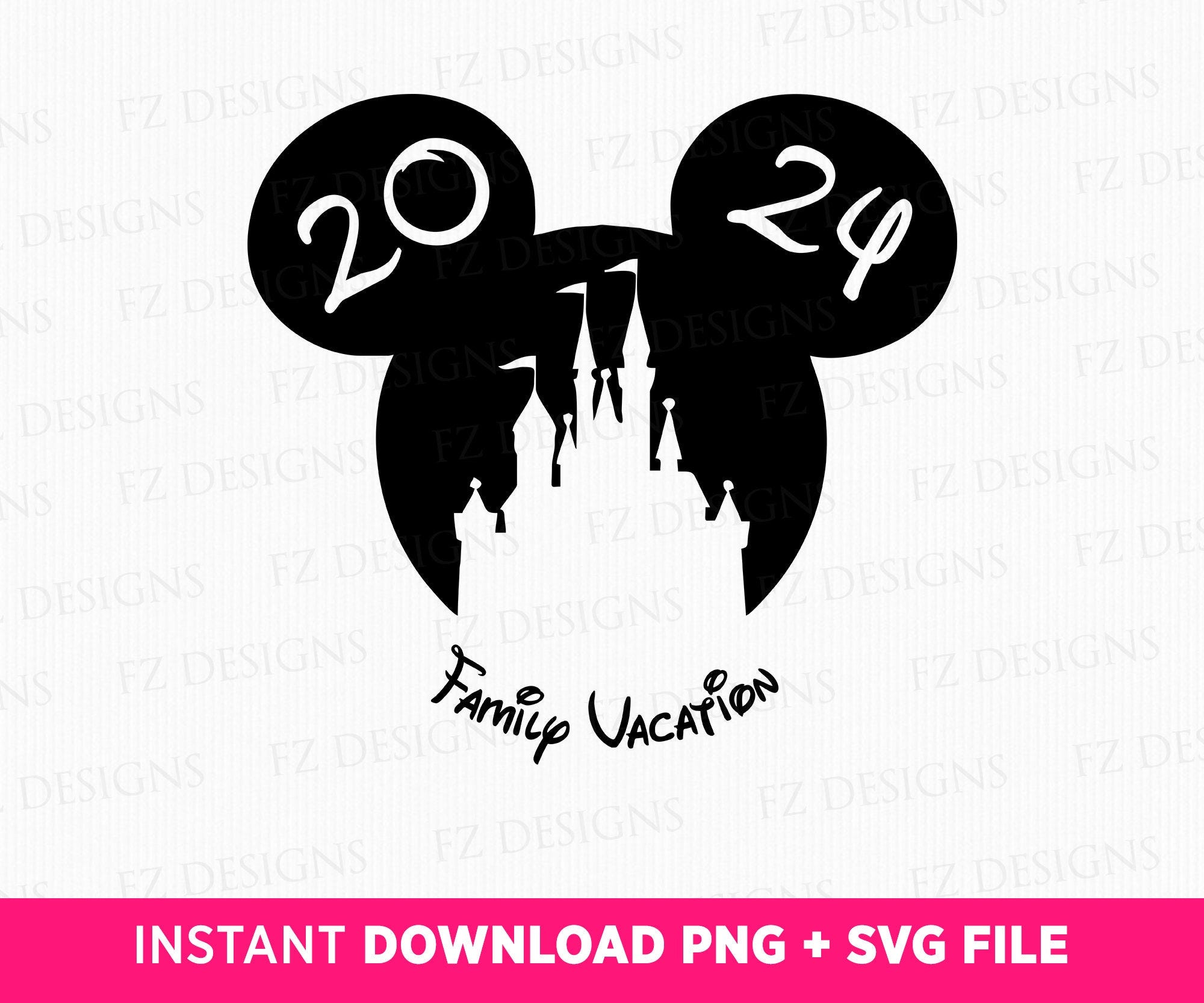 2024 Family Vacation Svg, Magical Kingdom Svg, Family Trip Svg, Mouse Ear Svg, Vacay Mode, Png Svg Files For Print, Svg File For Cut