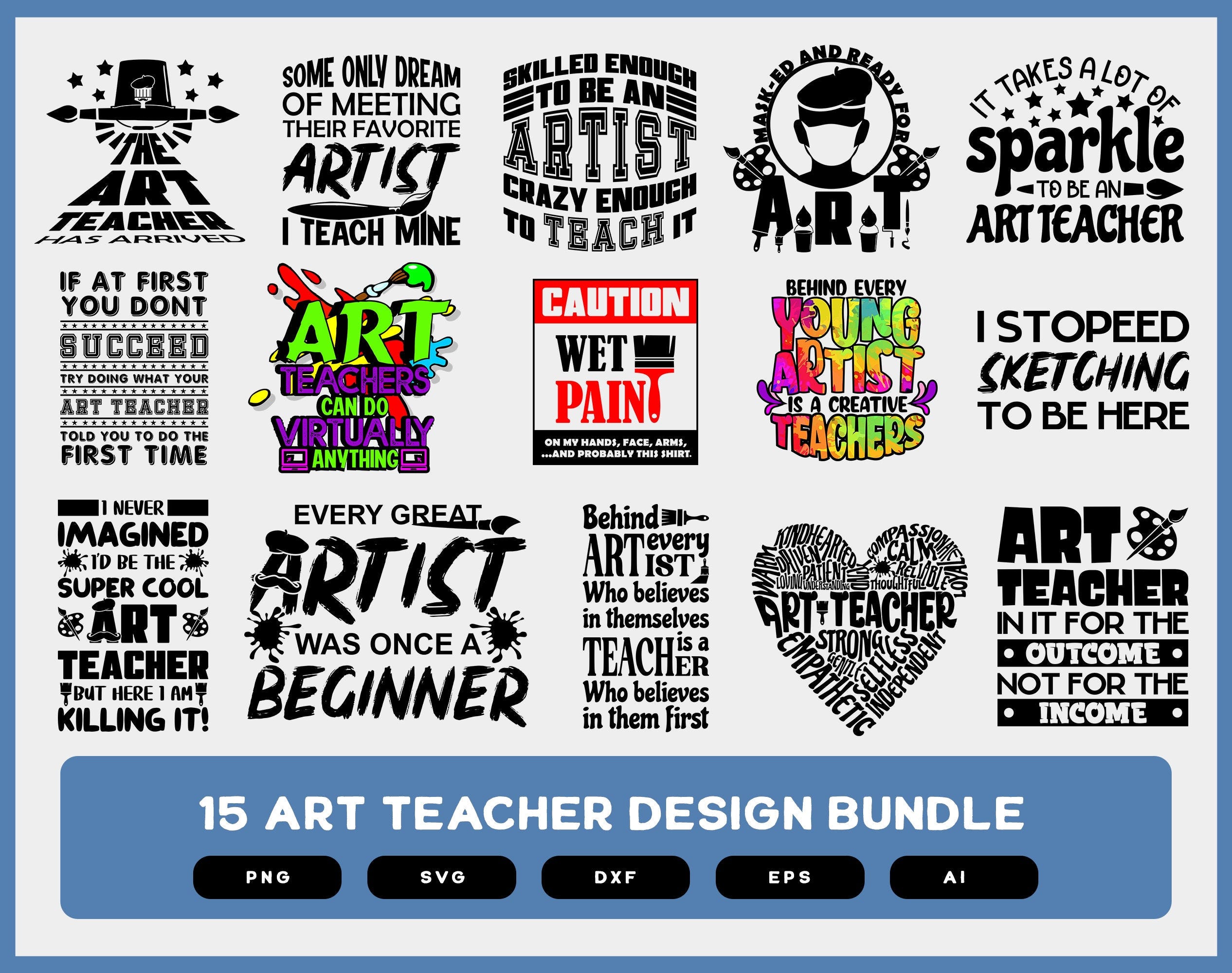 Art Teacher Design Bundle SVG | Art Teacher SVG | Art SVG Bundle | Artist Teacher svg | Art Design svg png eps dxf | Art svg