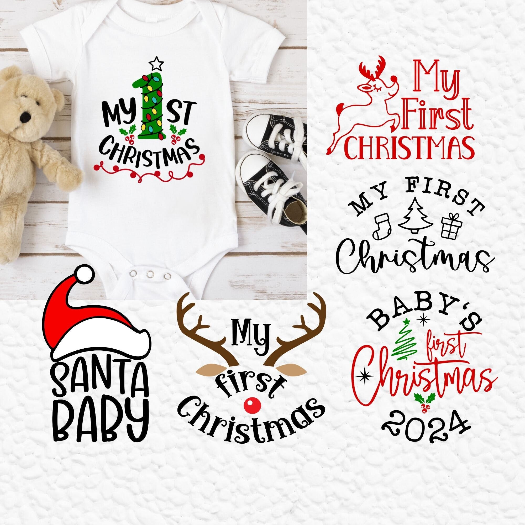 My First Christmas SVG, Christmas Svg Bundle, Baby Christmas Svg, First Christmas Svg, Dxf, Png Files For Cricut, Silhouette and Sublimation