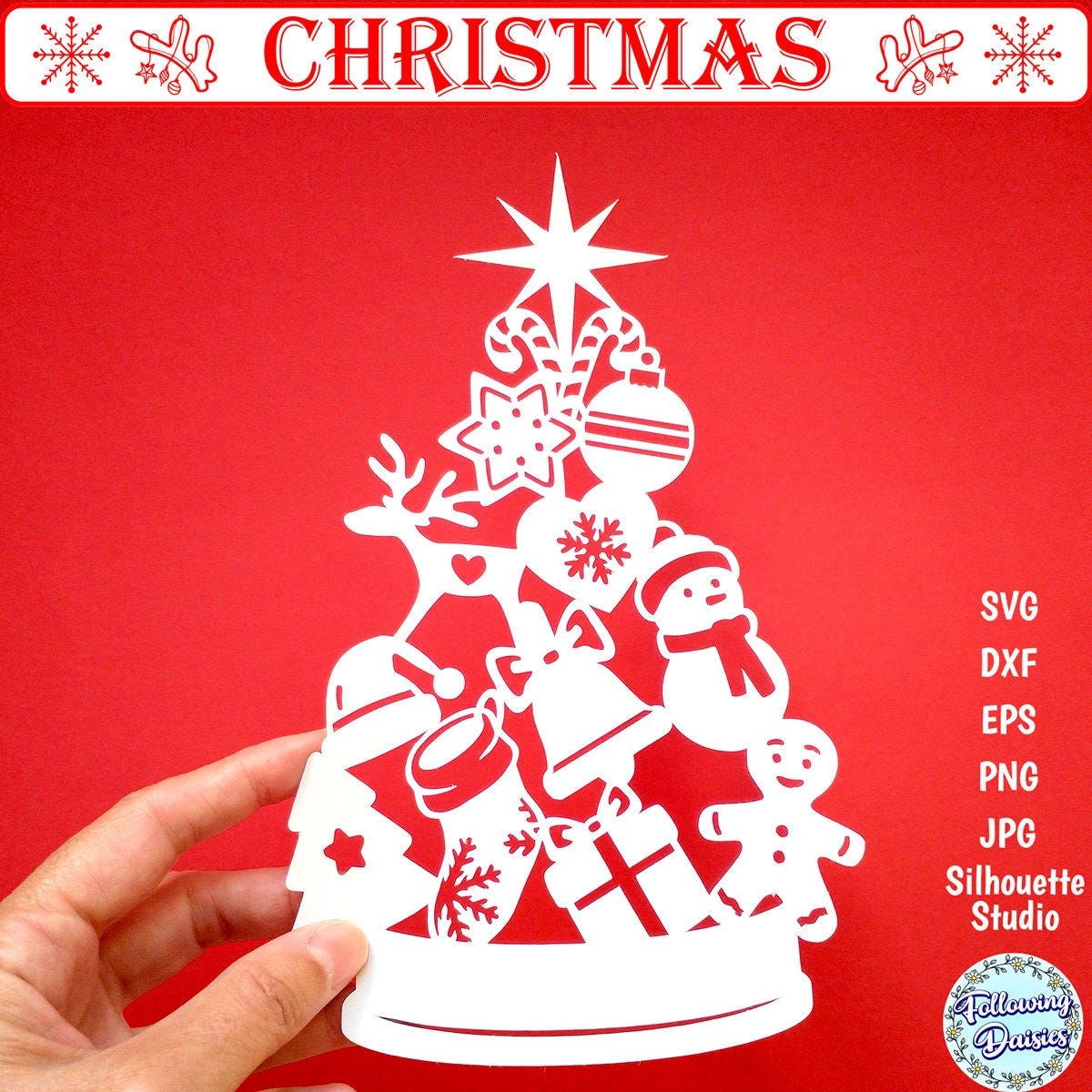 CHRISTMAS TREE SVG, Christmas decorations, Merry Christmas, Christmas ornamets, Christmas cut files, Svg files for Cricut and Silhouette