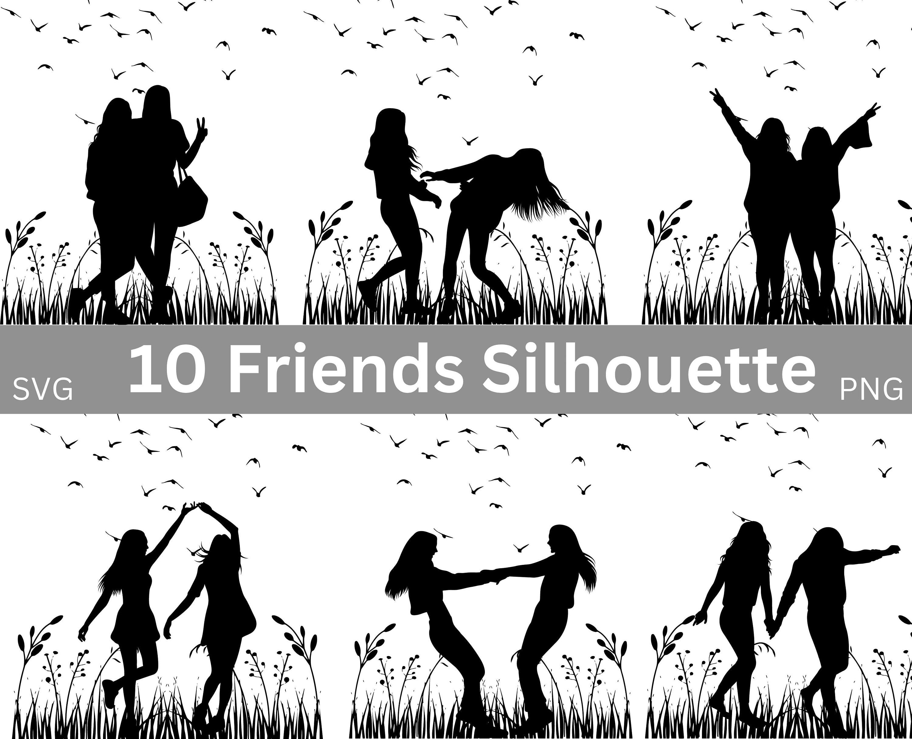 Friends Silhouette, Friends Clipart, Friends Vector, Friends Svg, Friends Cut File, Friends Svg Bundle, Lovers svg, Valentines Clip Art