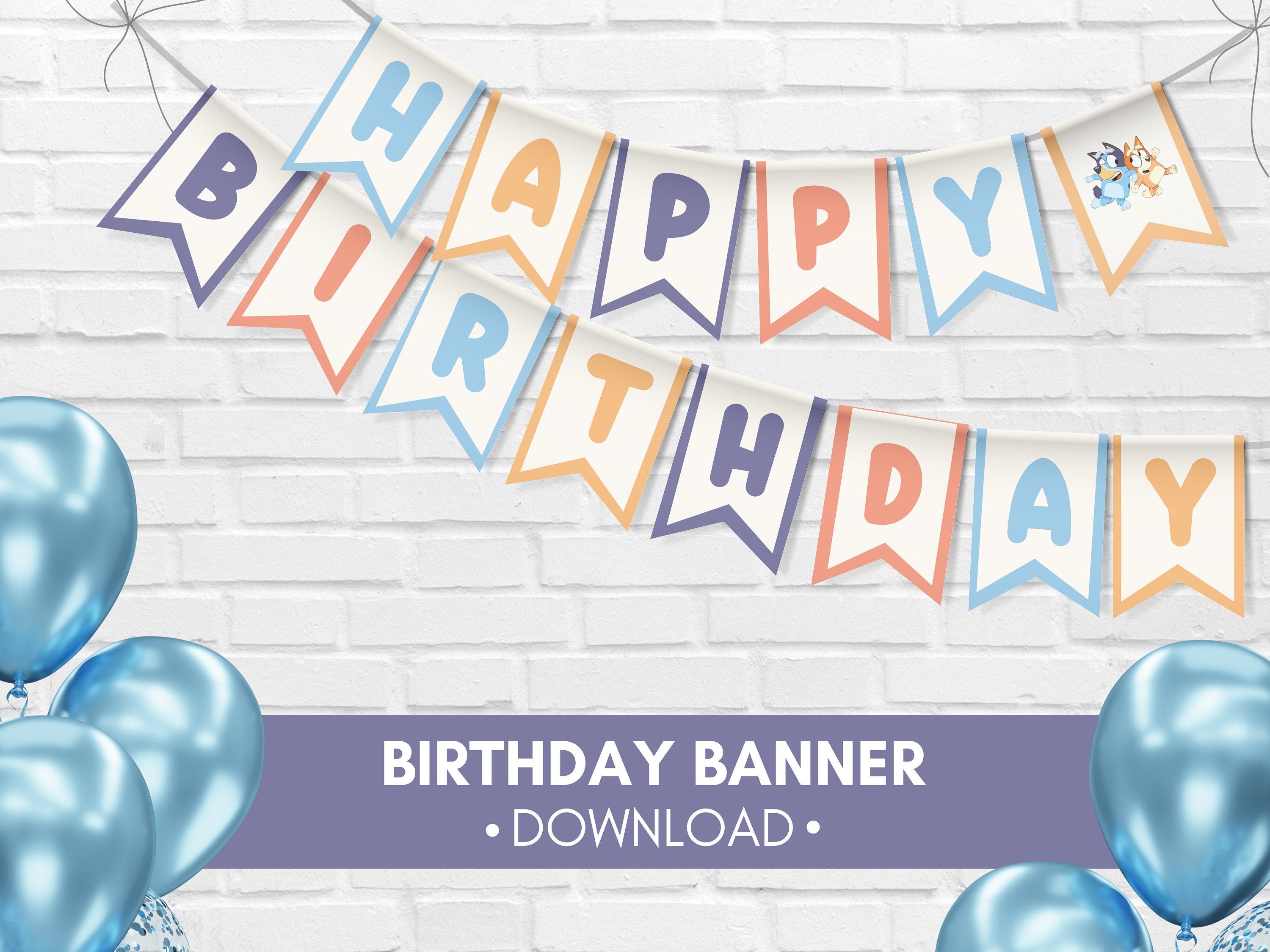 Bluey birthday banner, Bluey birthday decorations