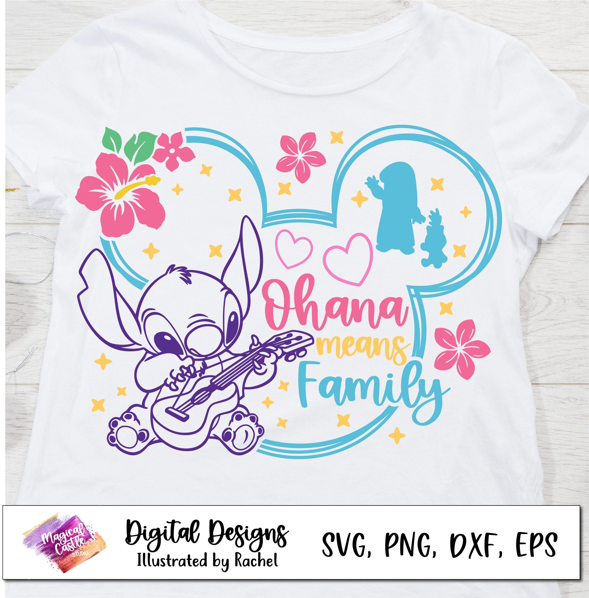 Ohana Means Family Svg, Stitch Svg, Main Street Svg, Mouse Ears Svg, Cricut Cut File Svg, Magical Castle Svg, Mouse Ears, Dxf Png