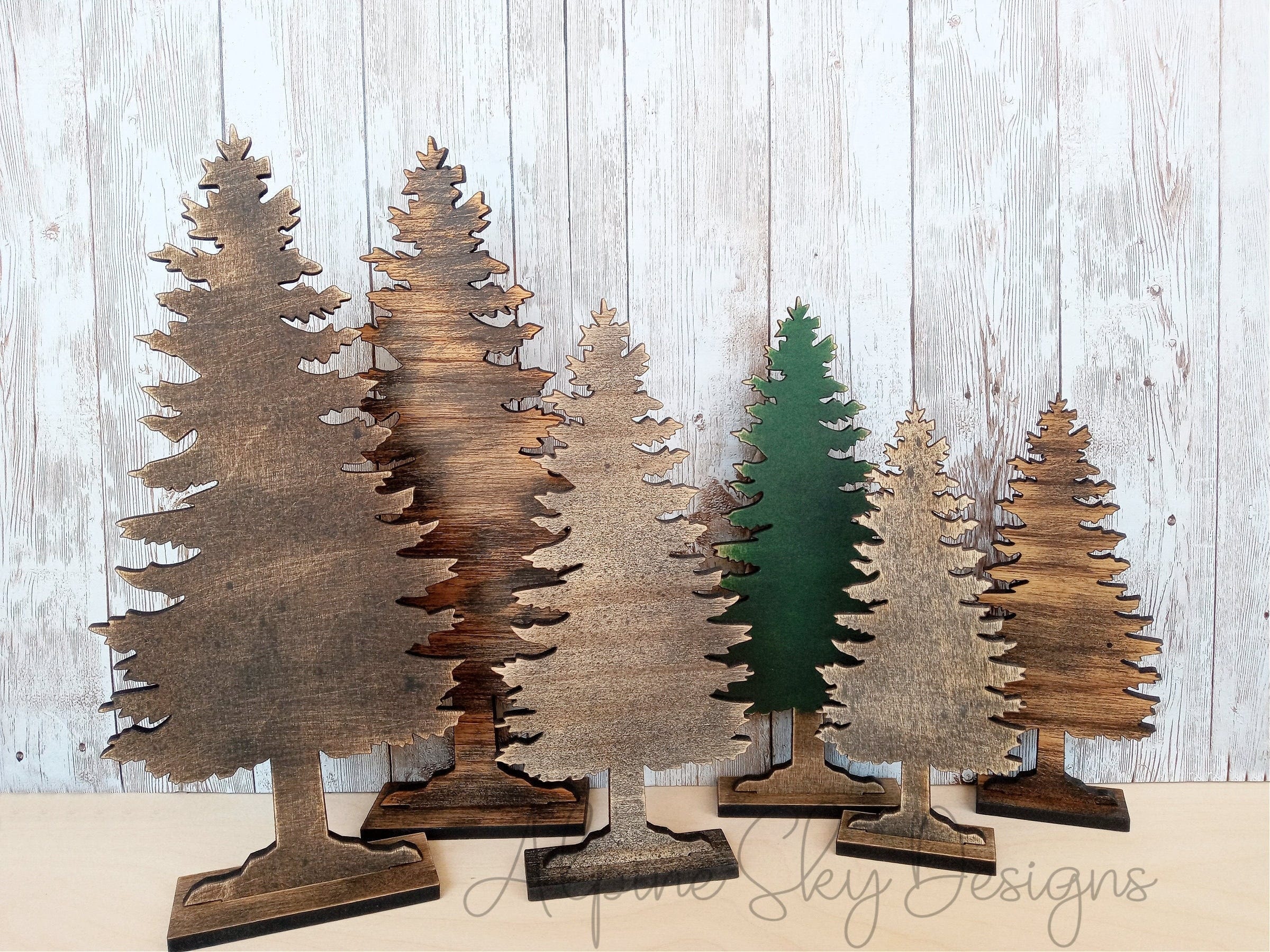 1/4 Standing Pine Tree SVG For Glowforge | Pine Tree SVG Laser | Evergreen Trees SVG | Glowforge Svg Files | Stand Alone Trees Svg Laser Cut